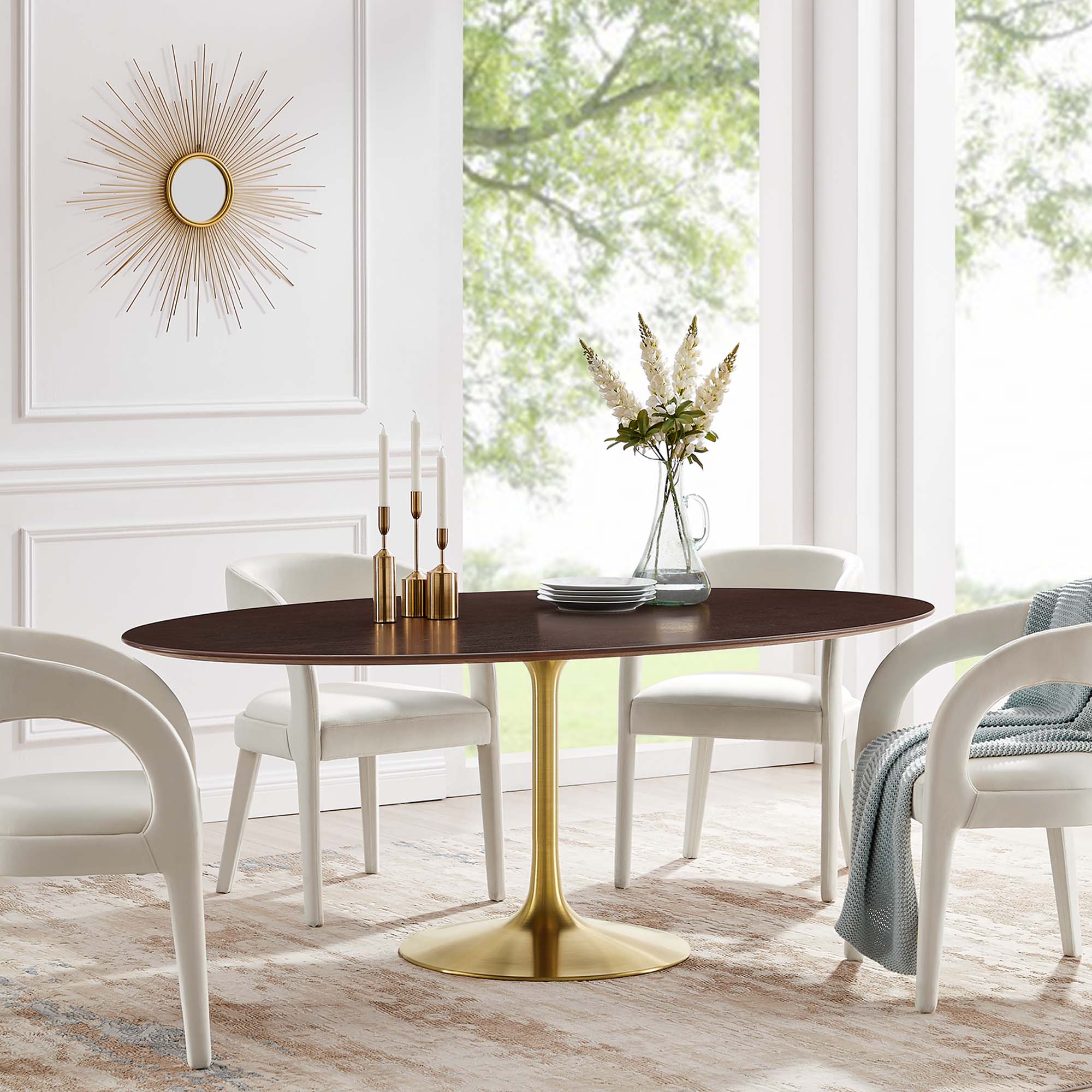 Modway Lippa 78" Oval Wood Dining Table