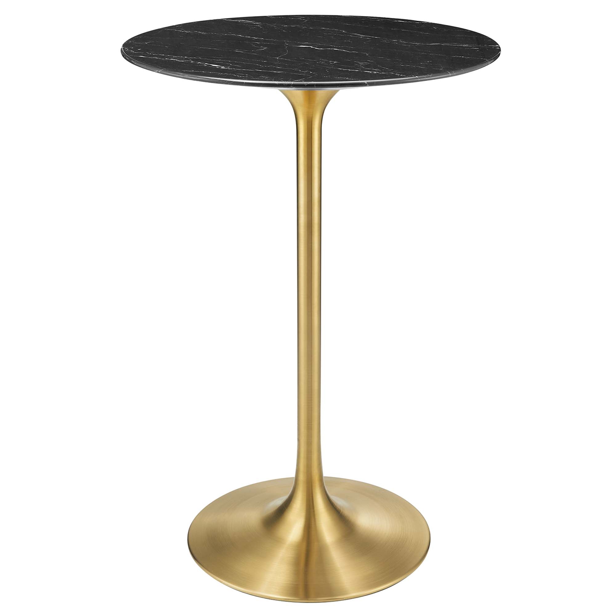 Modway Lippa 28" Round Faux Marble Bar Table