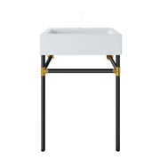 Modway Redeem 24" Wall-Mount Black Stainless Steel Bathroom Vanity