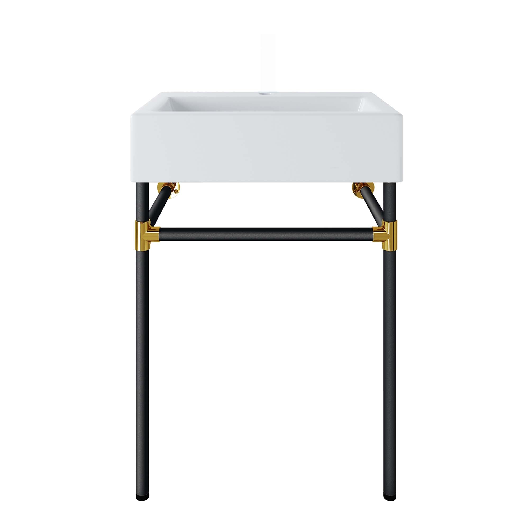 Modway Redeem 24" Wall-Mount Black Stainless Steel Bathroom Vanity