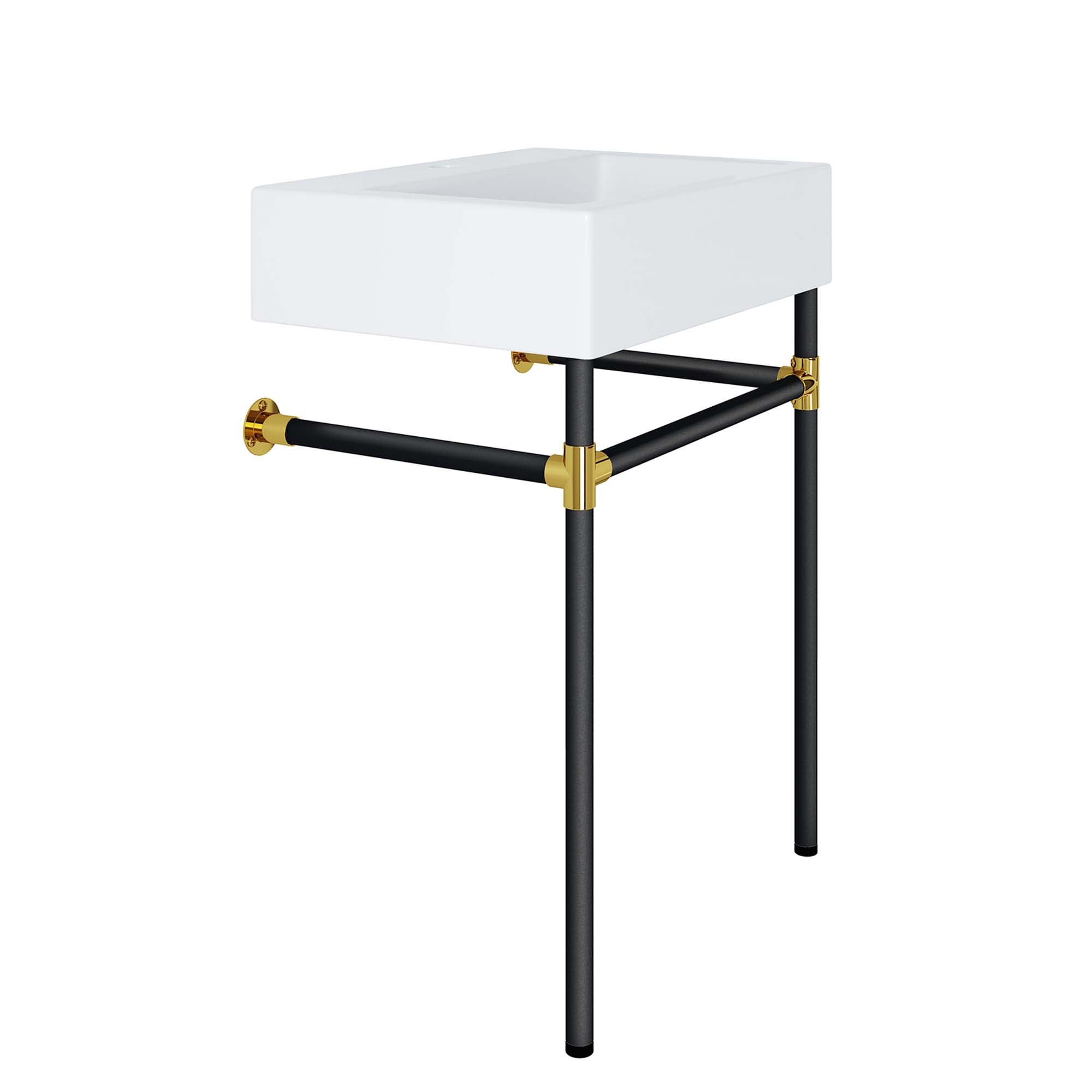 Modway Redeem 24" Wall-Mount Black Stainless Steel Bathroom Vanity