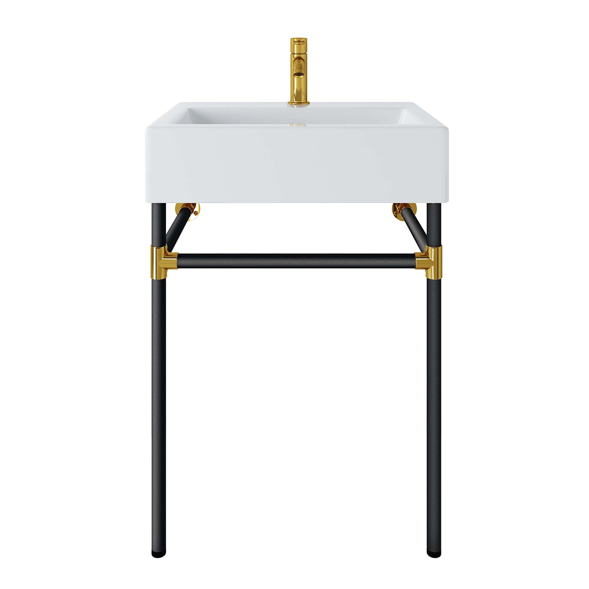 Modway Redeem 24" Wall-Mount Black Stainless Steel Bathroom Vanity