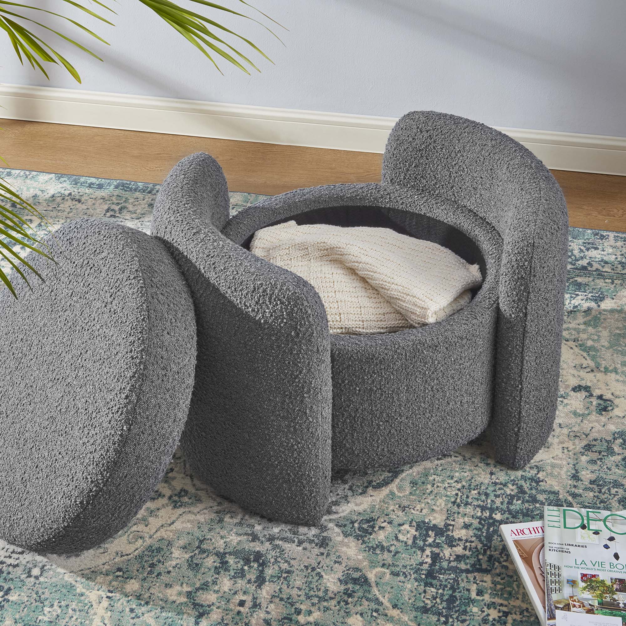 Modway Nebula Boucle Upholstered Ottoman