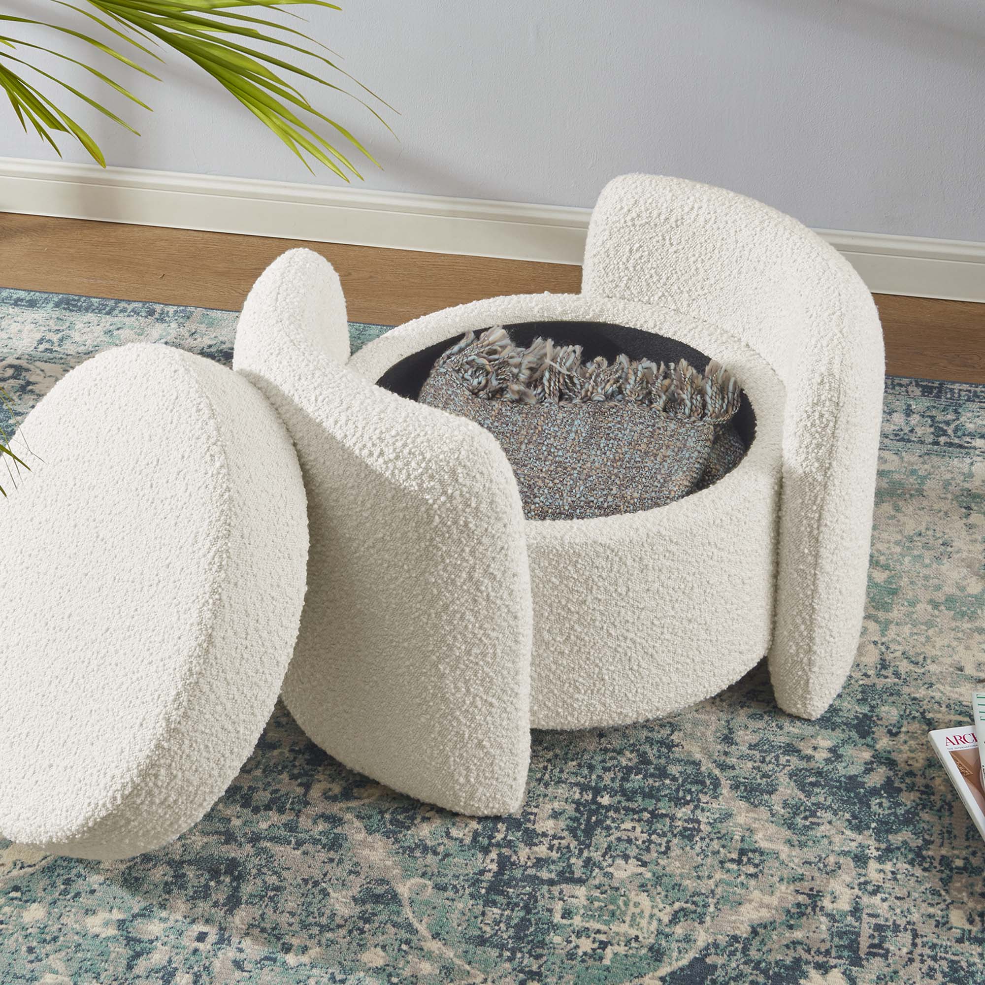 Modway Nebula Boucle Upholstered Ottoman