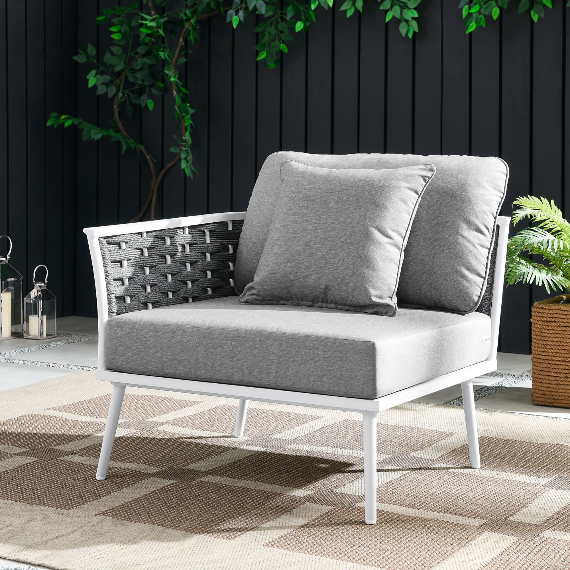 Modway Stance Outdoor Patio Aluminum Left-Facing Armchair