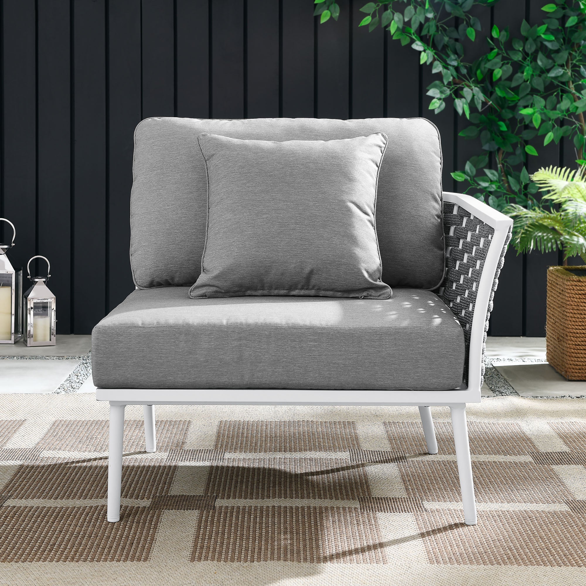 Modway Stance Outdoor Patio Aluminum Right-Facing Armchair