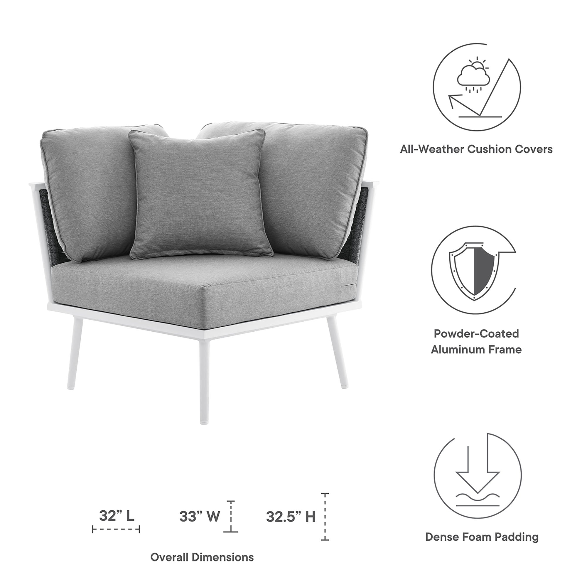 Modway Stance Outdoor Patio Aluminum Corner Chair