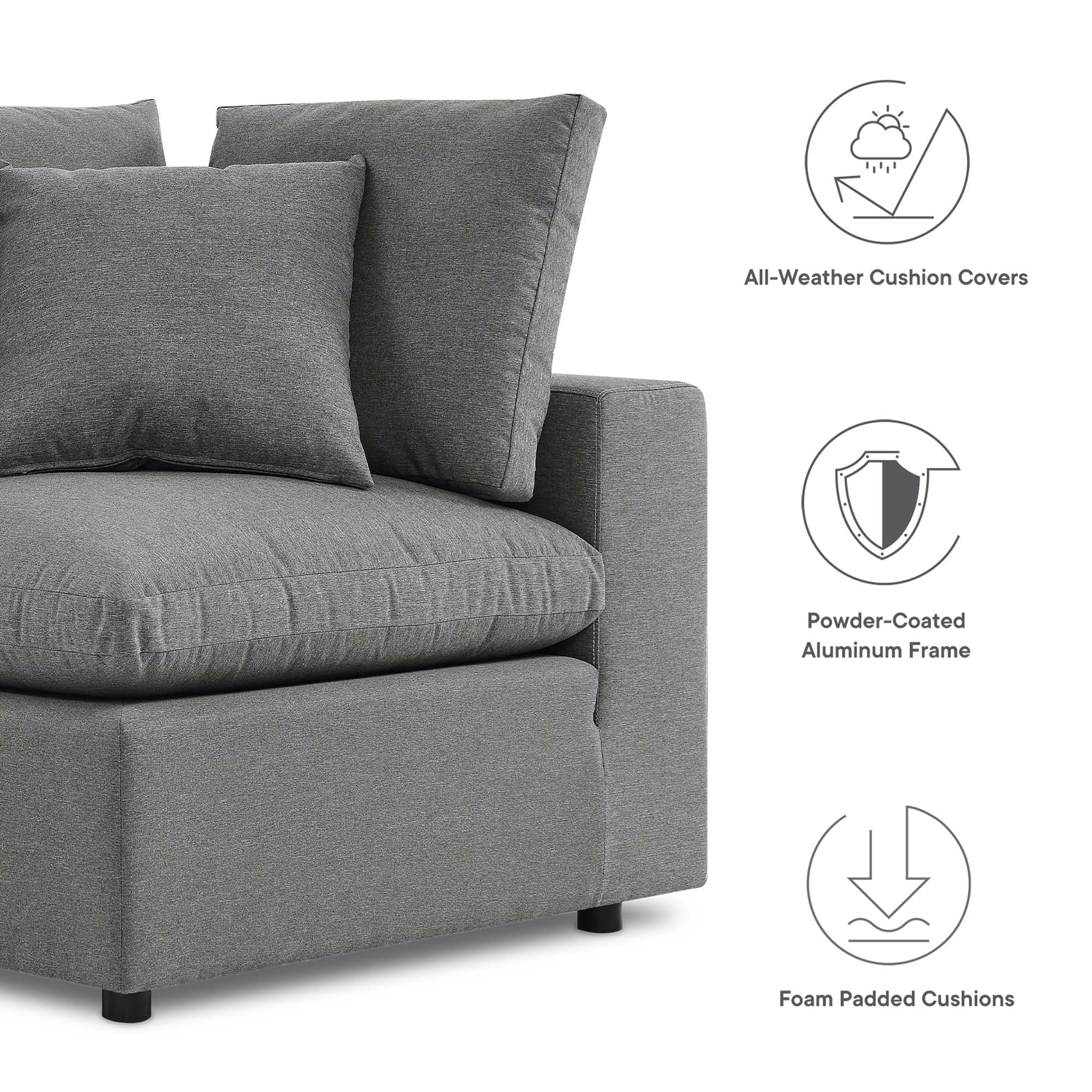 Modway Commix Overstuffed Outdoor Patio Loveseat