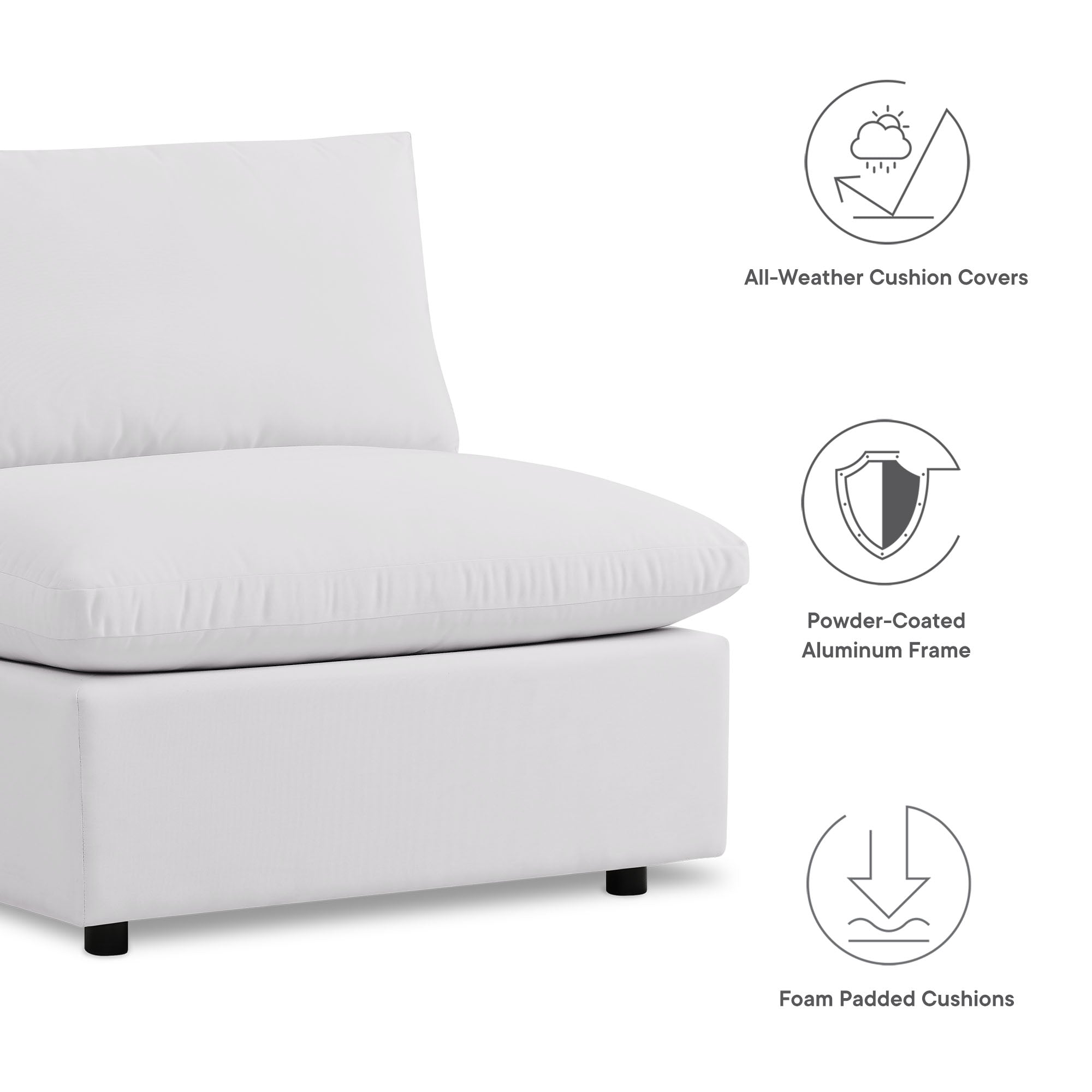 Modway Commix 5-Piece Outdoor Patio Sectional Sofa