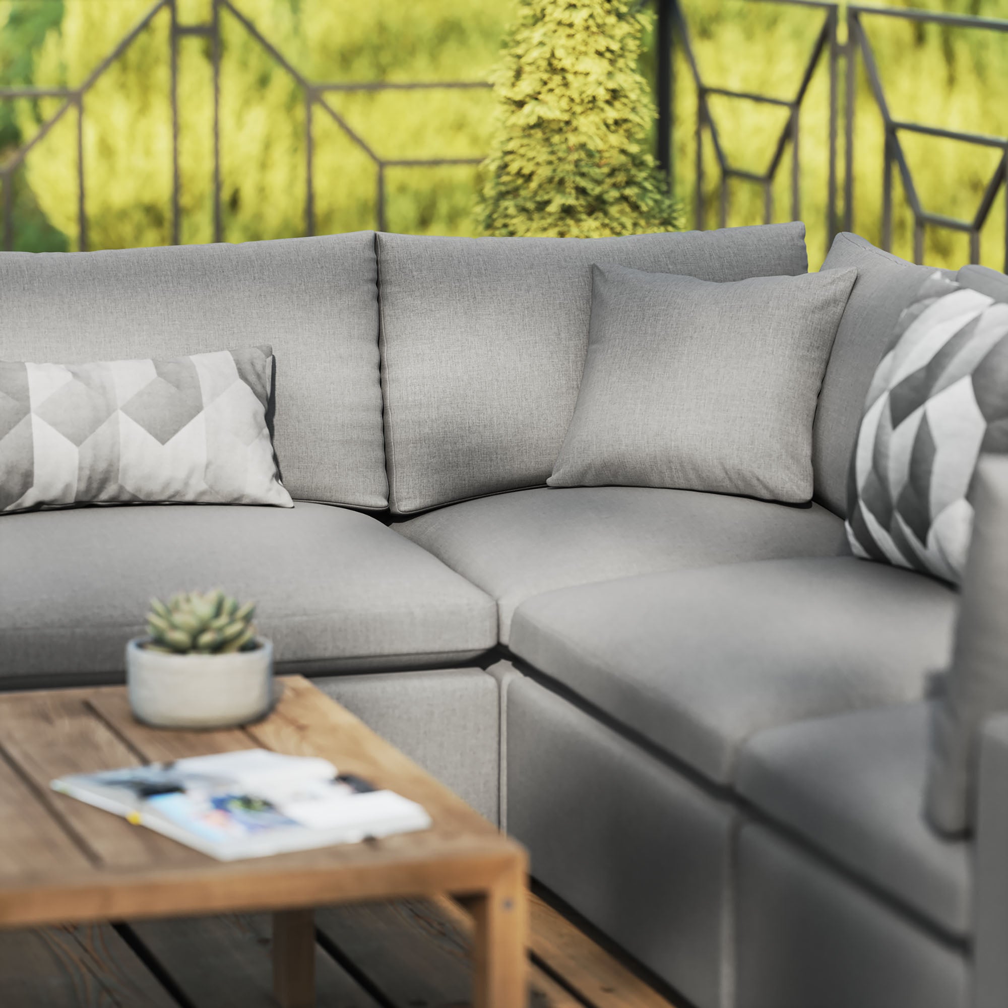 Modway Commix 5-Piece Outdoor Patio Sectional Sofa