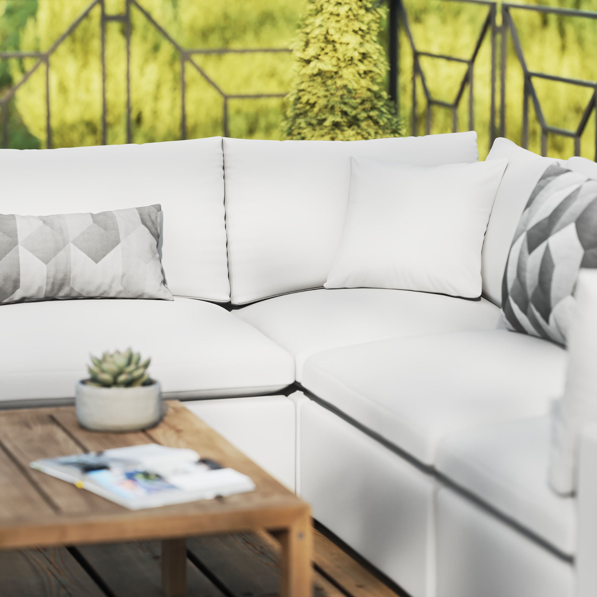 Modway Commix 5-Piece Outdoor Patio Sectional Sofa
