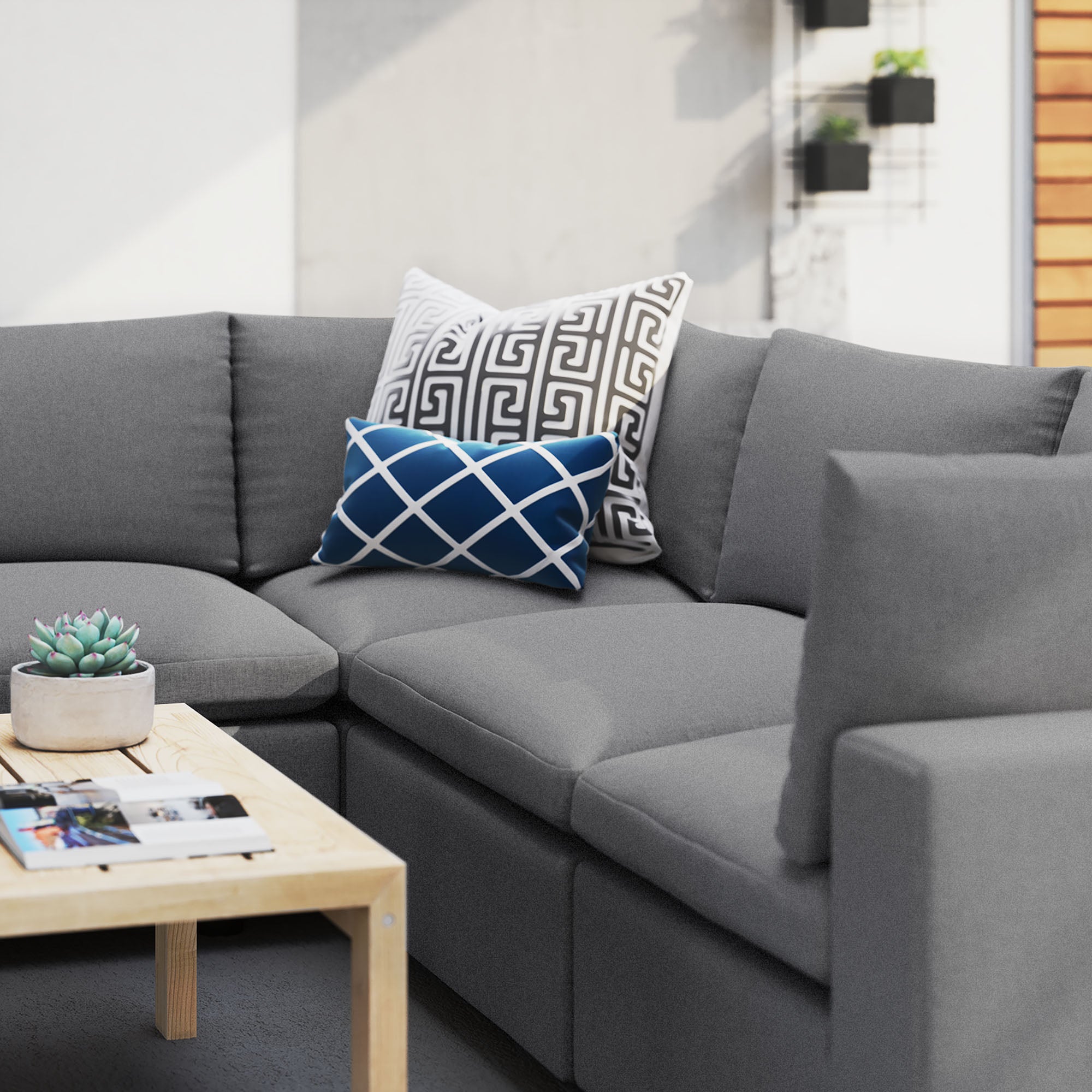 Modway EEI-5590 Commix 5-Piece Sunbrella® Outdoor Patio Sectional Sofa