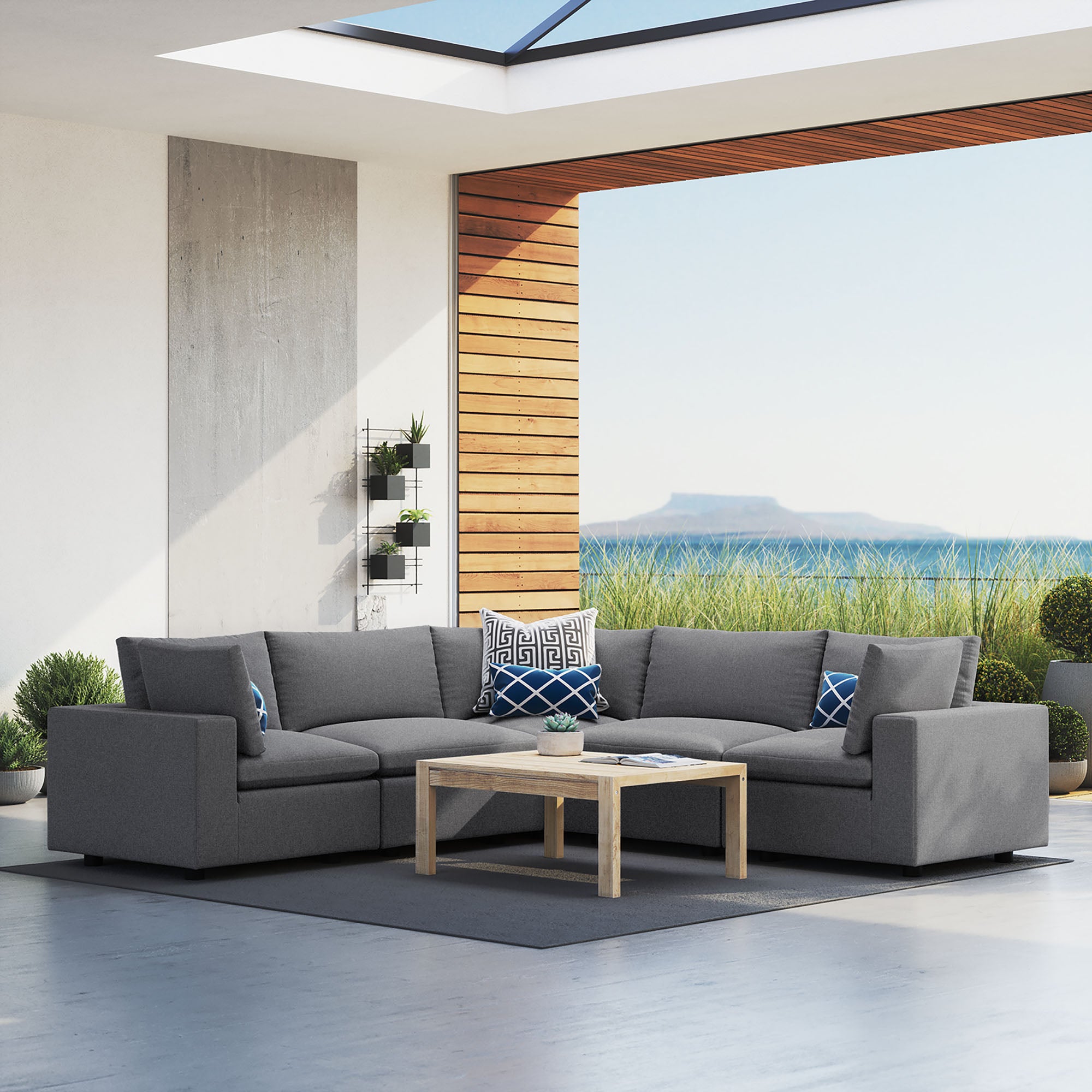 Modway EEI-5590 Commix 5-Piece Sunbrella® Outdoor Patio Sectional Sofa