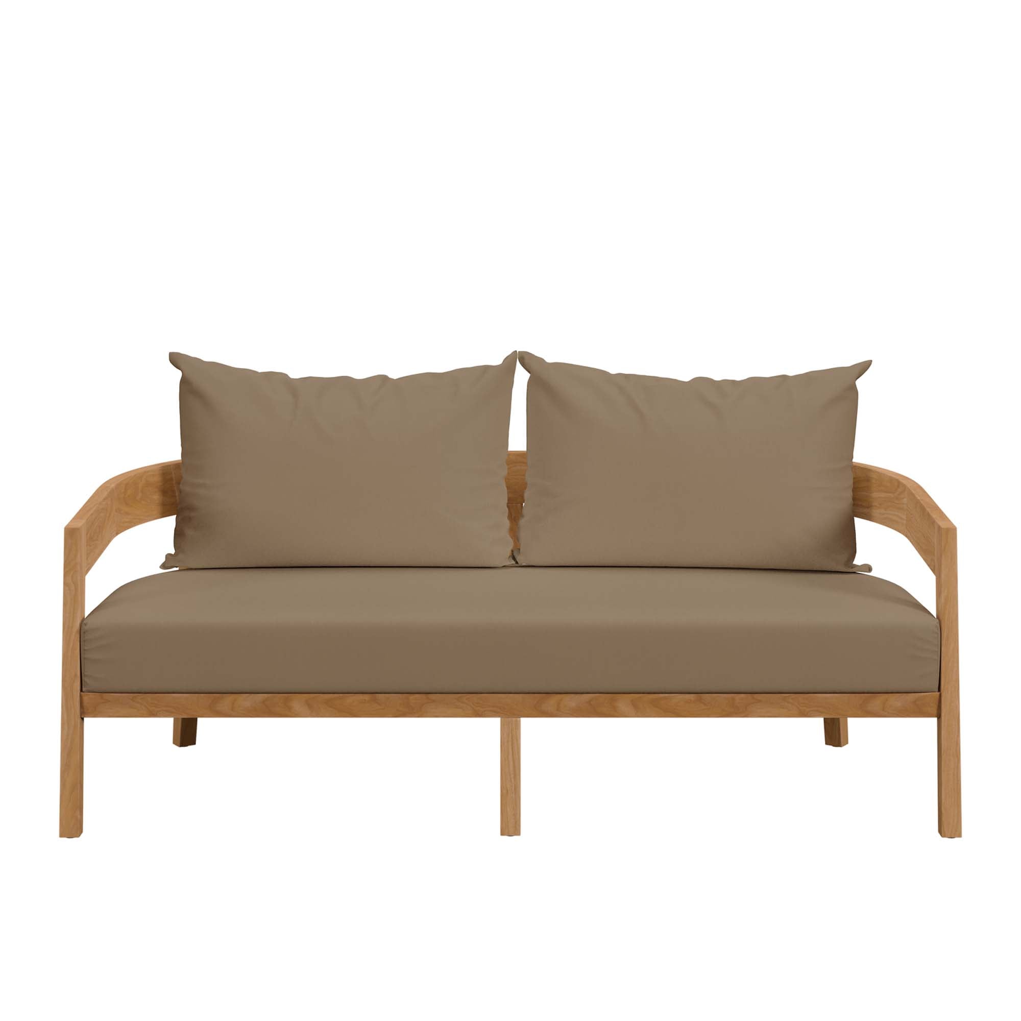 Modway Brisbane Teak Wood Outdoor Patio Loveseat