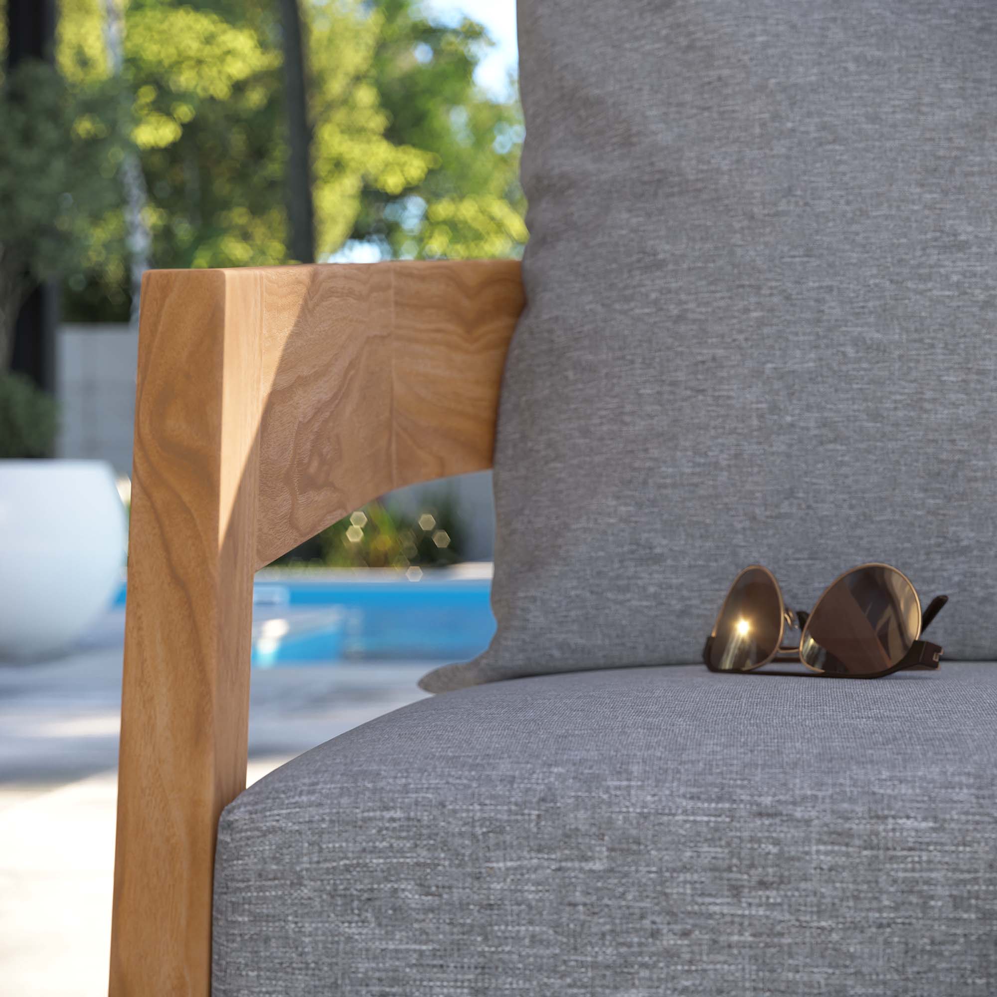 Modway Brisbane Teak Wood Outdoor Patio Armchair