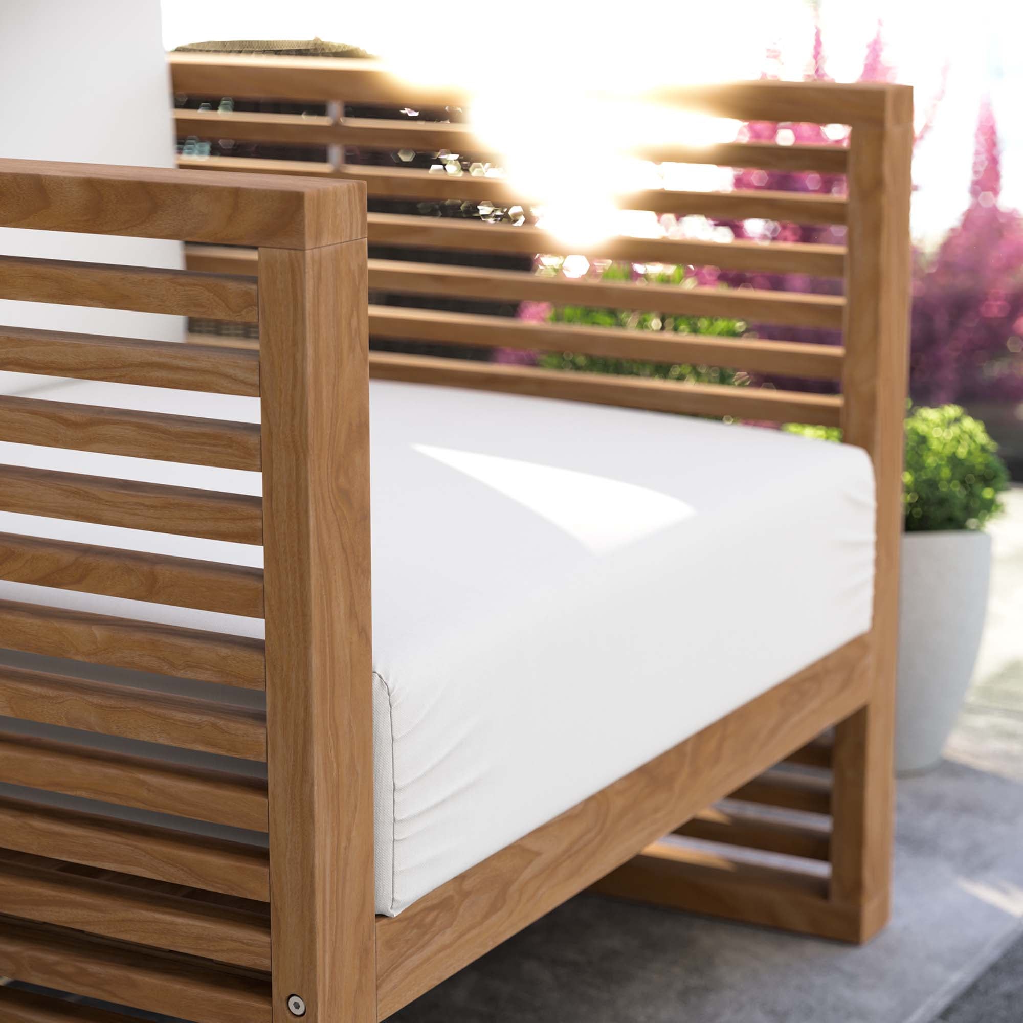 Modway Carlsbad Teak Wood Outdoor Patio Armchair
