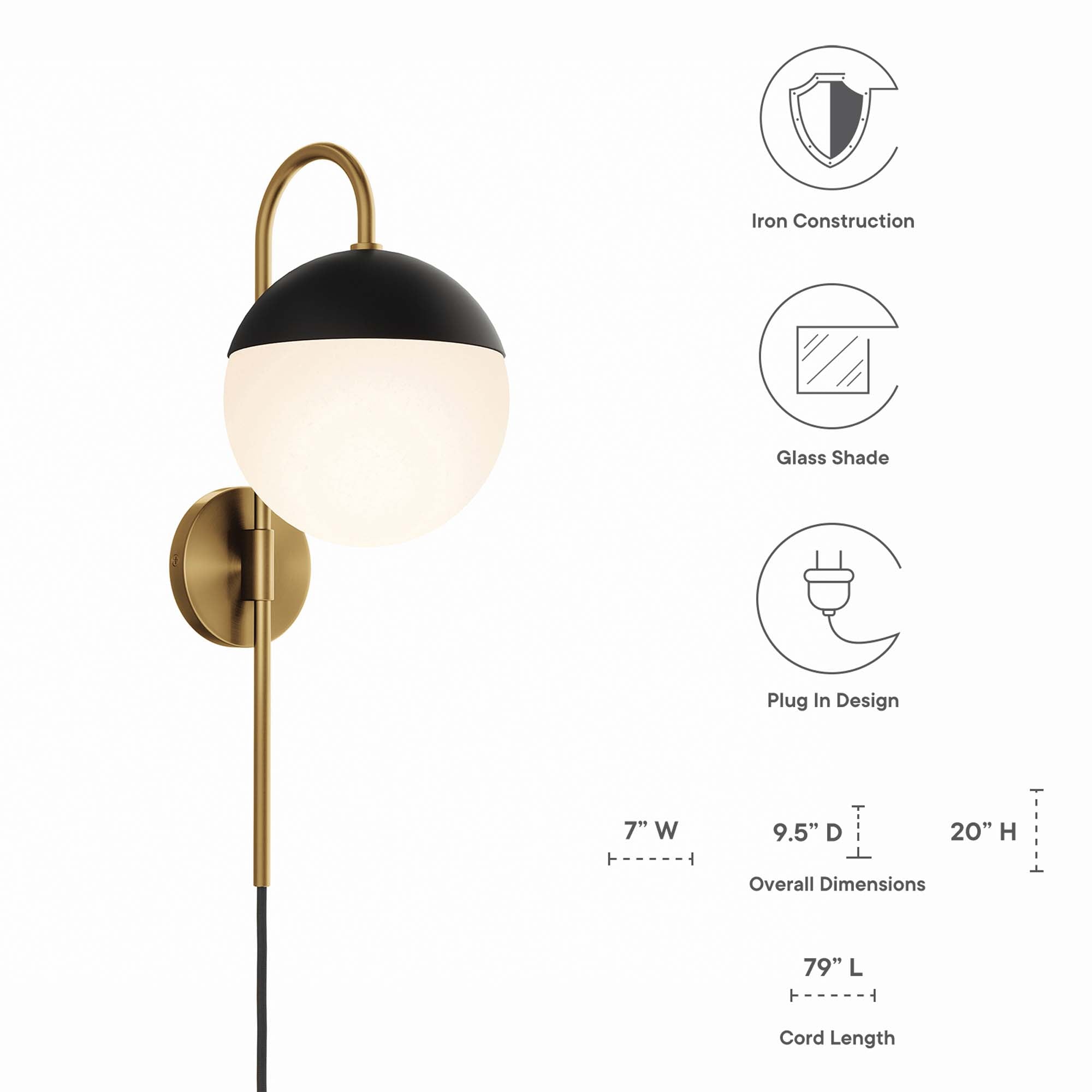 Modway Stellar 1-Light Wall Sconce