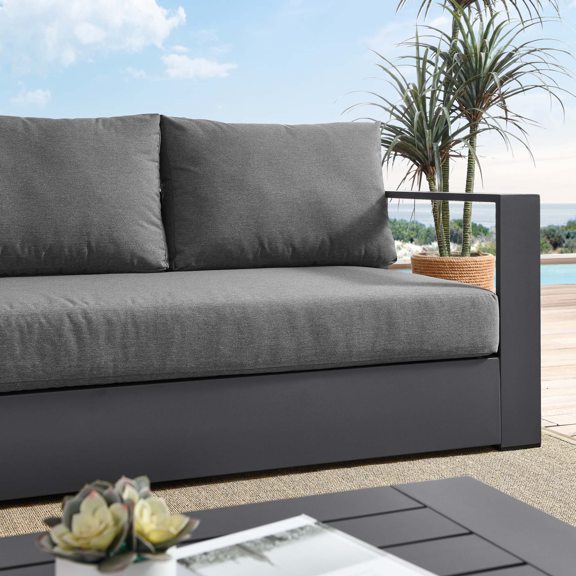 Modway Tahoe Outdoor Patio Powder-Coated Aluminum Sofa