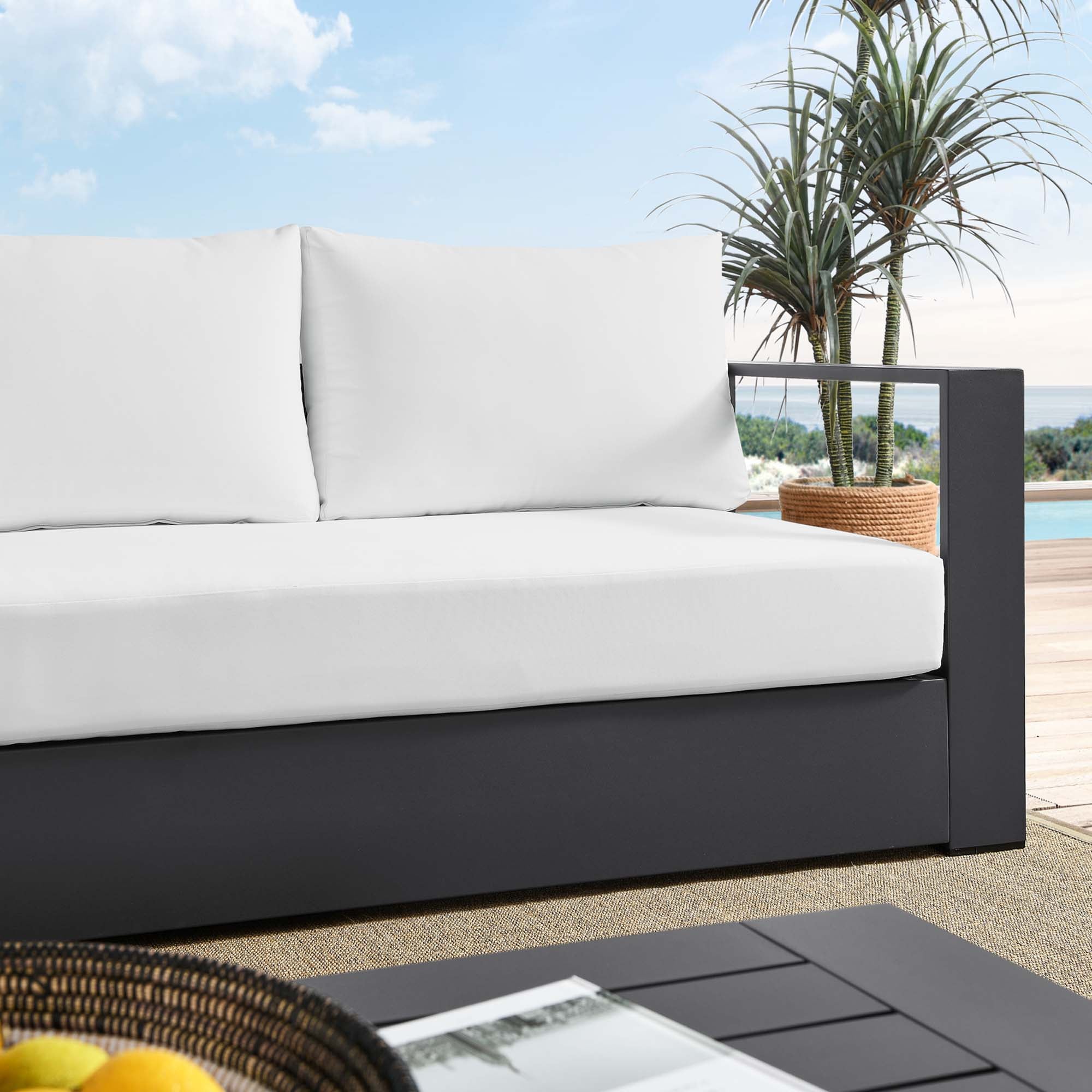 Modway Tahoe Outdoor Patio Powder-Coated Aluminum Sofa