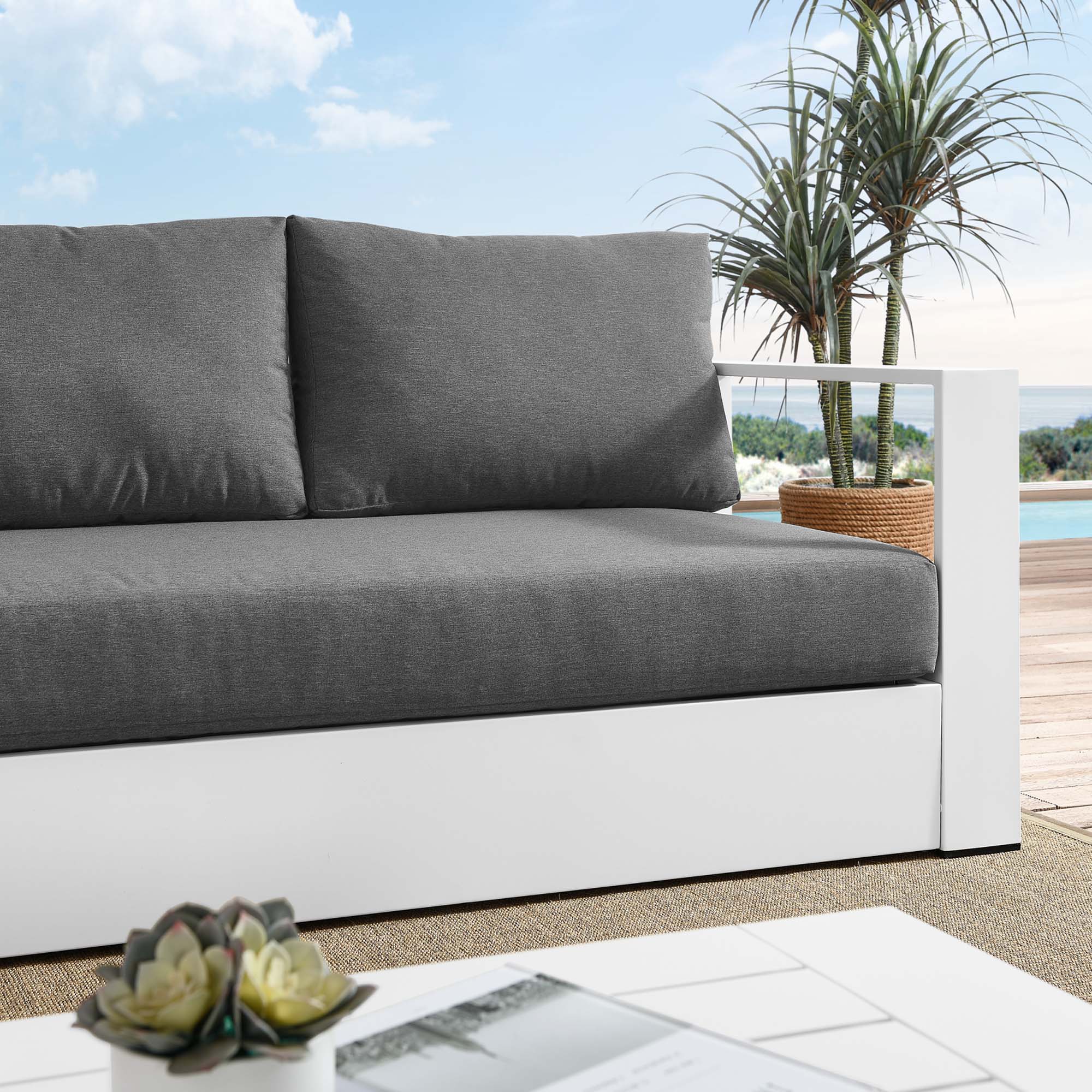 Modway Tahoe Outdoor Patio Powder-Coated Aluminum Sofa