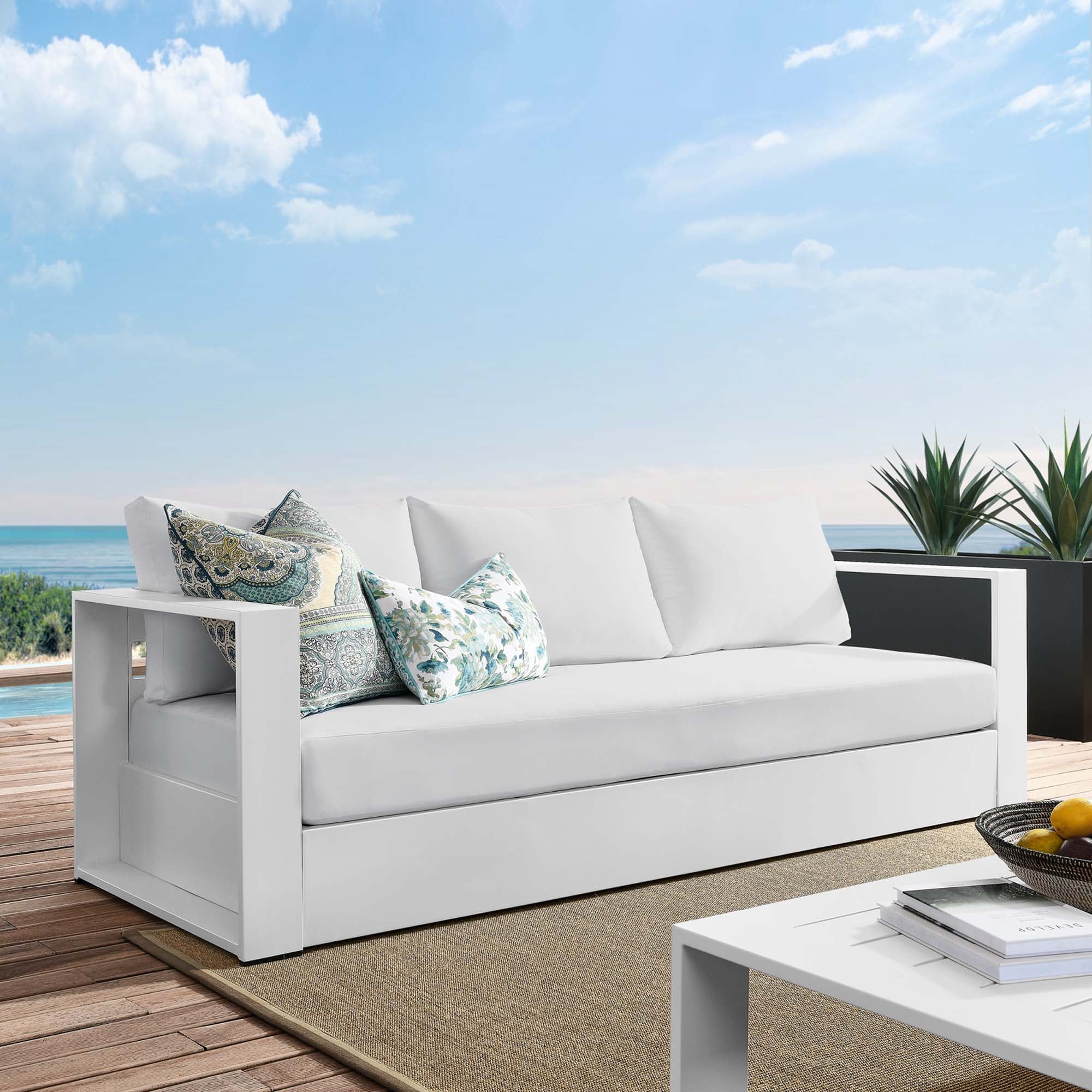 Modway Tahoe Outdoor Patio Powder-Coated Aluminum Sofa