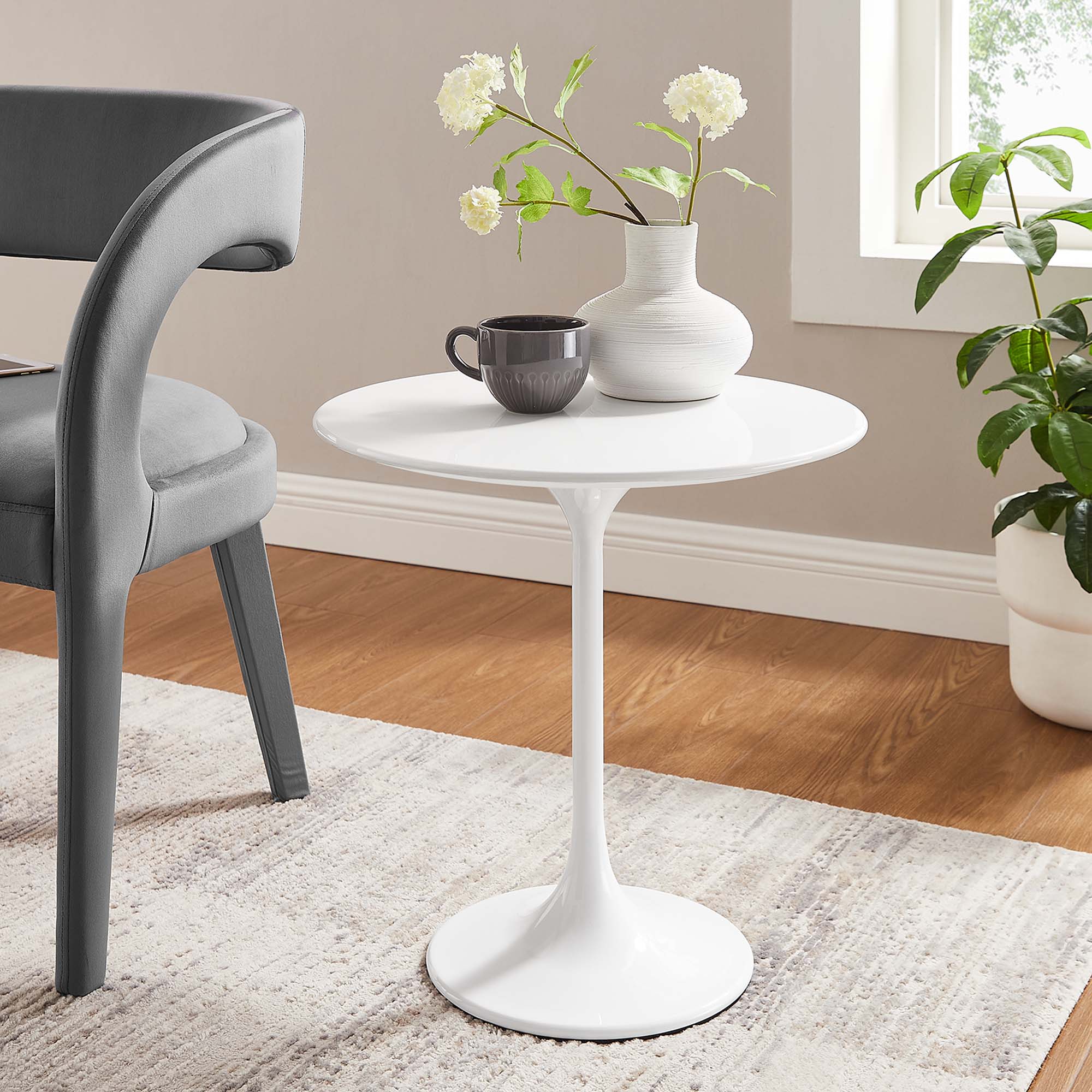 Modway Lippa 20" Round Wood Side Table