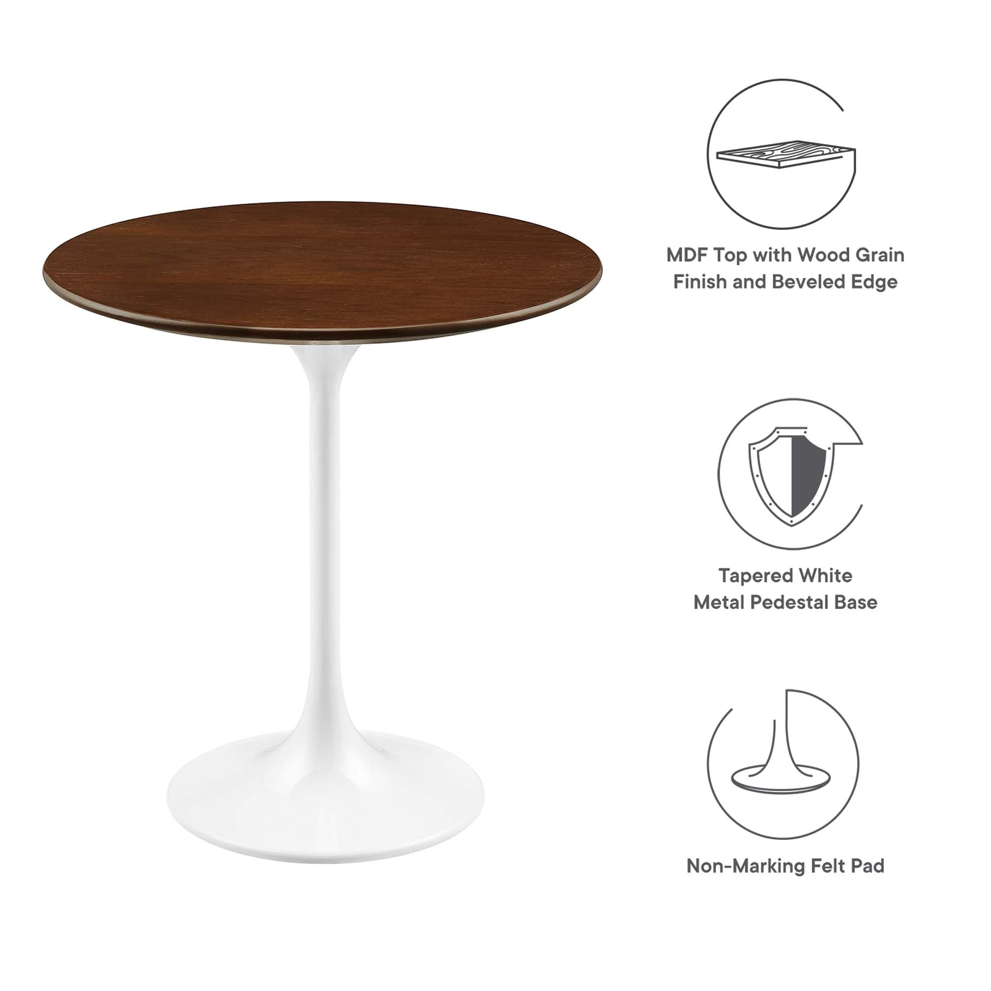 Modway Lippa 20" Round Wood Side Table