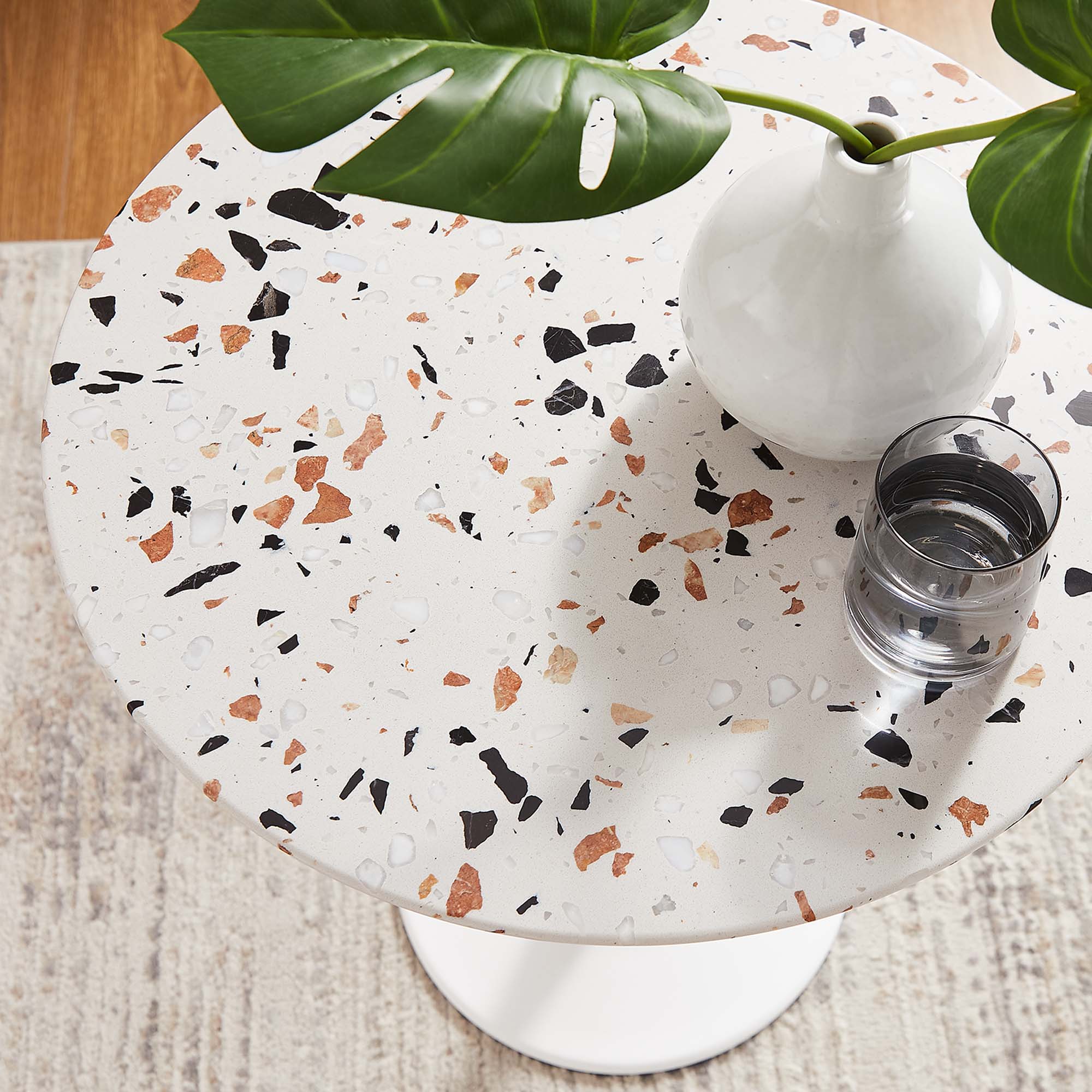 Modway Lippa 20" Round Terrazzo Side Table