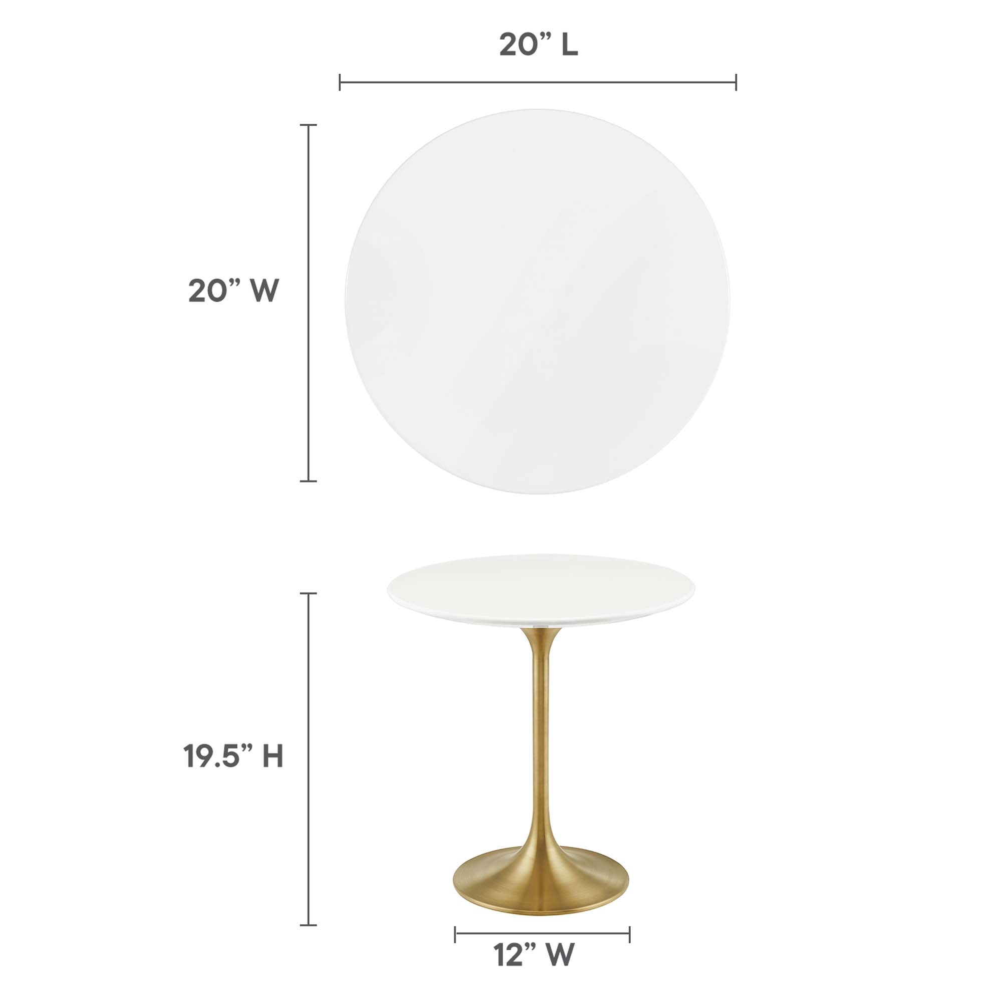 Modway Lippa 20" Round Wood Side Table