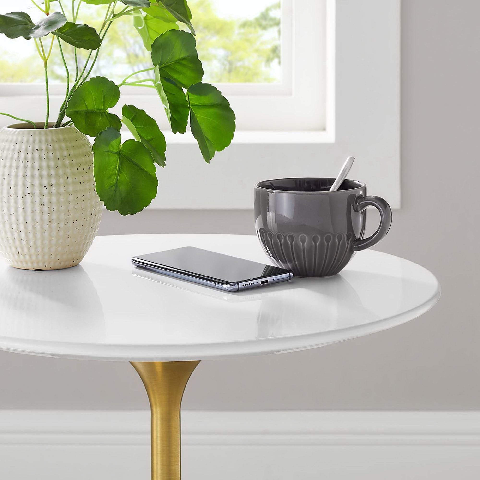 Modway Lippa 20" Round Wood Side Table