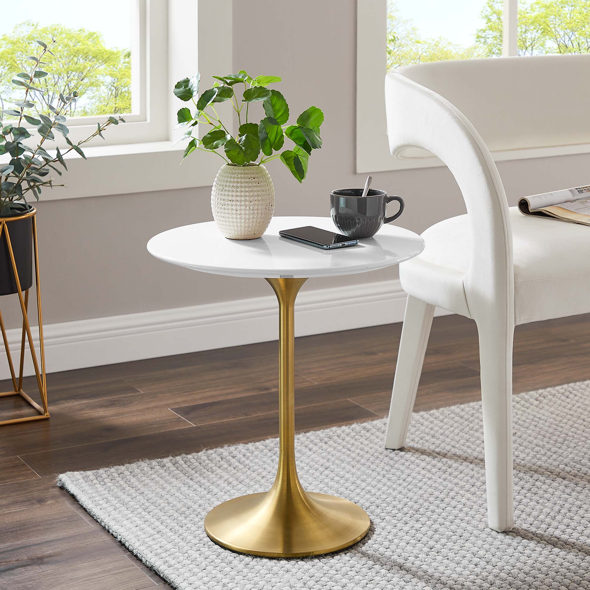 Modway Lippa 20" Round Wood Side Table