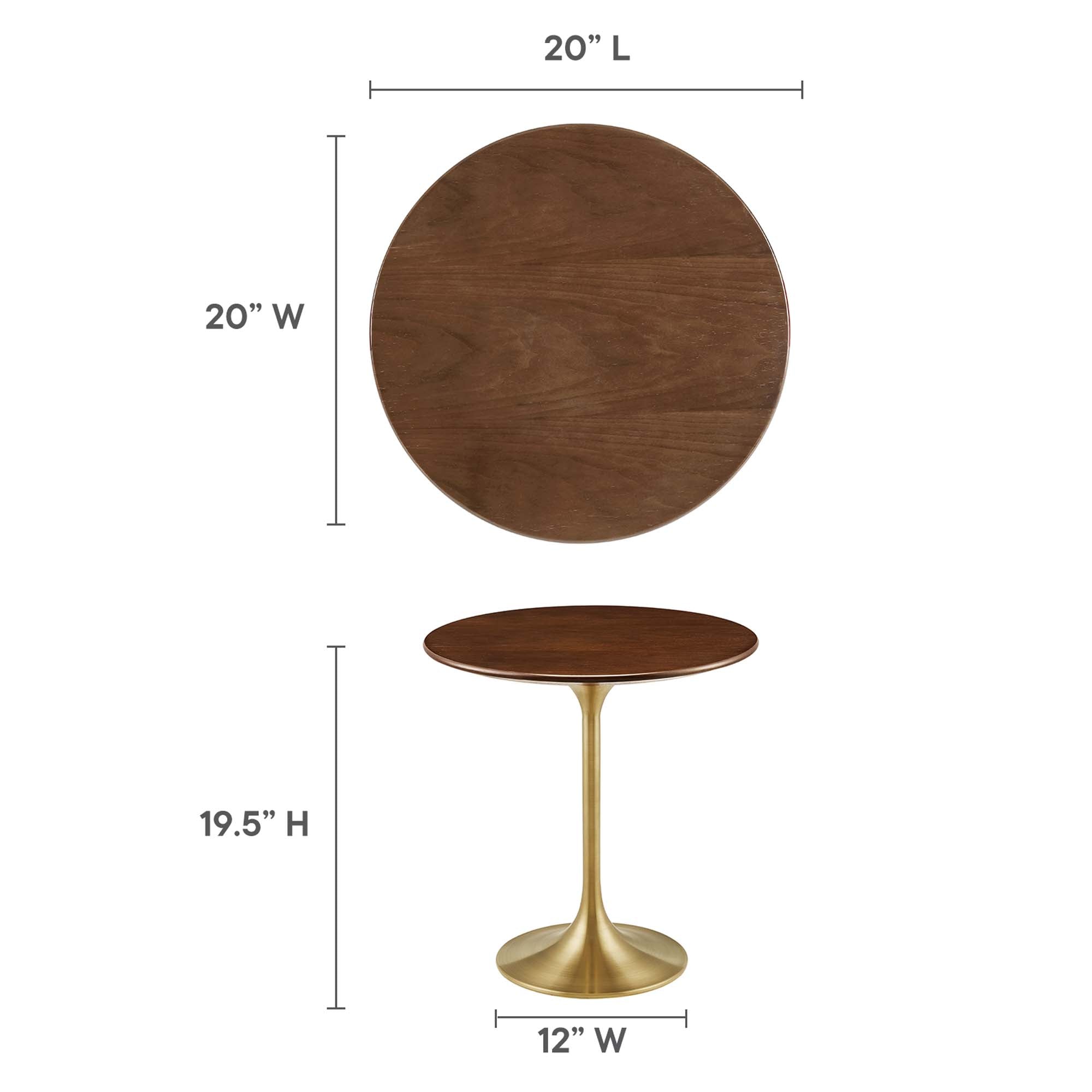 Modway Lippa 20" Round Wood Side Table