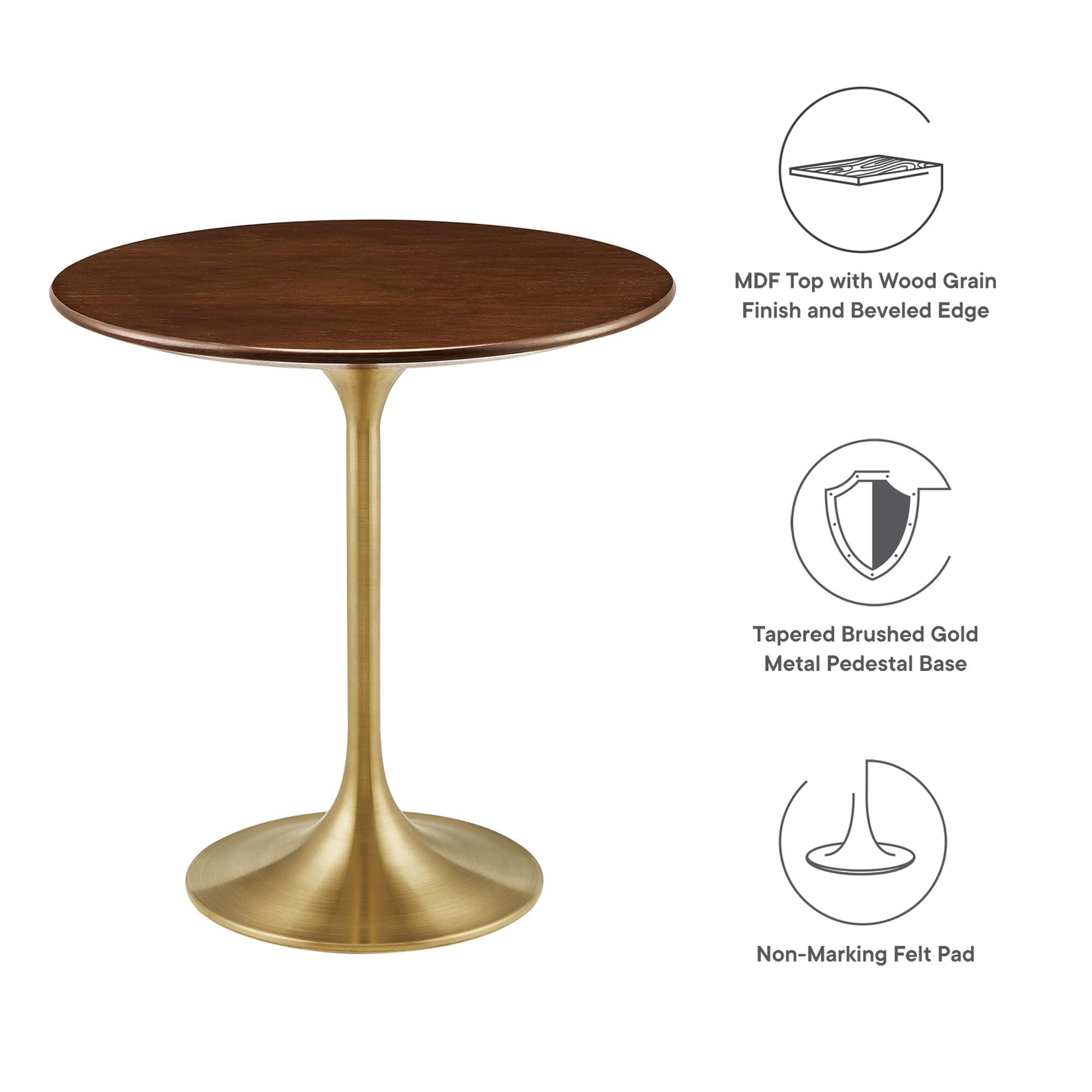 Modway Lippa 20" Round Wood Side Table