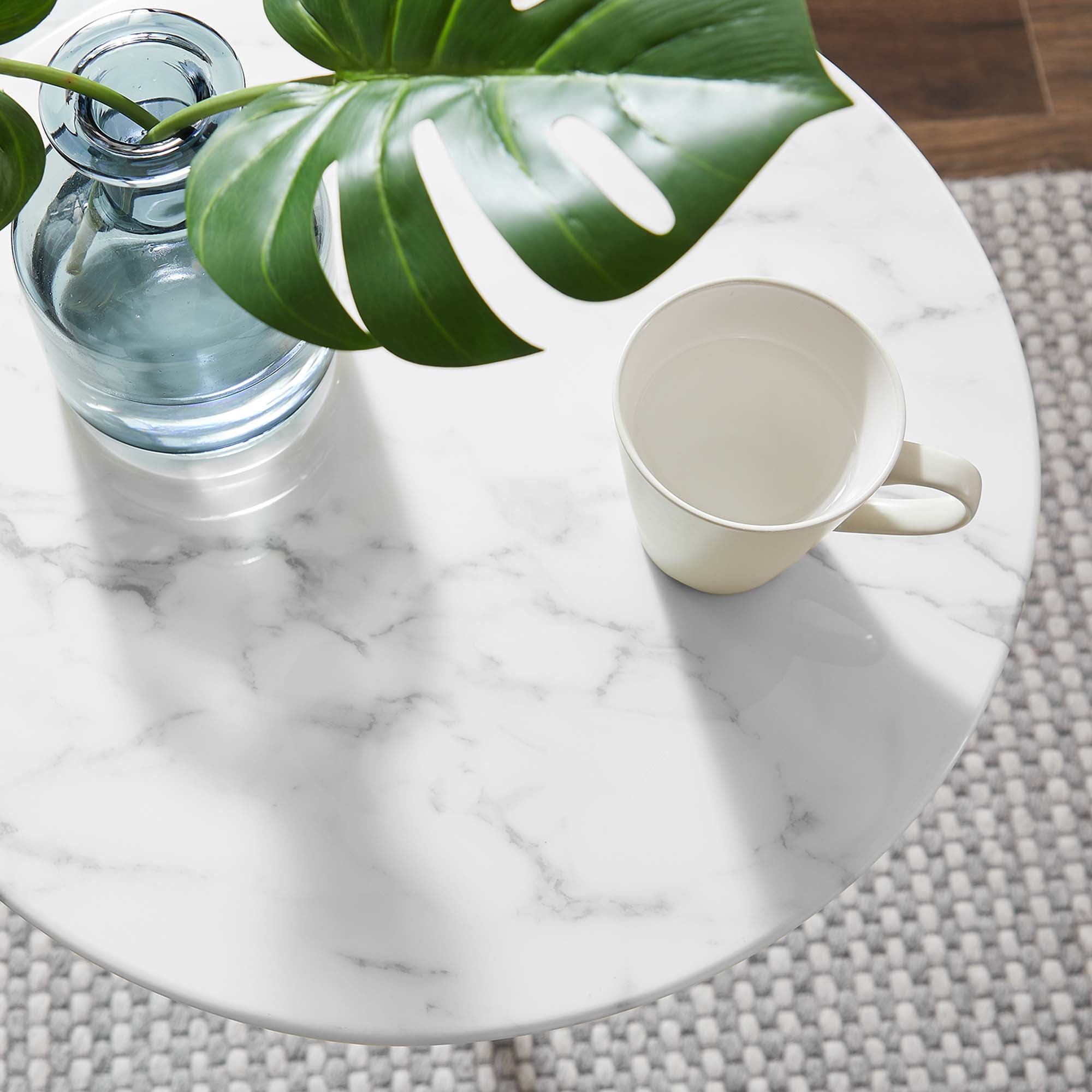 Modway Lippa 20" Round Faux Marble Side Table