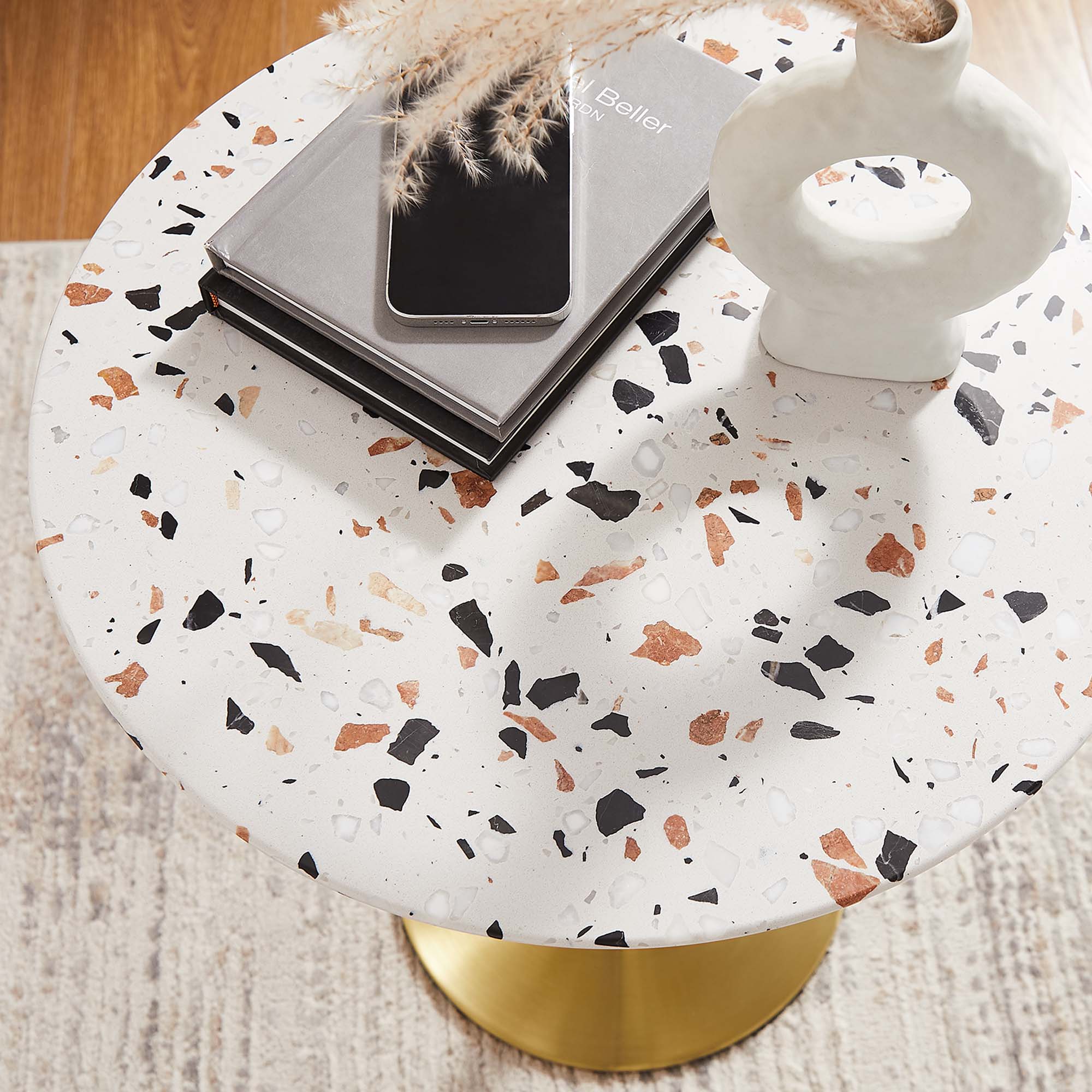 Modway Lippa 20" Round Terrazzo Side Table