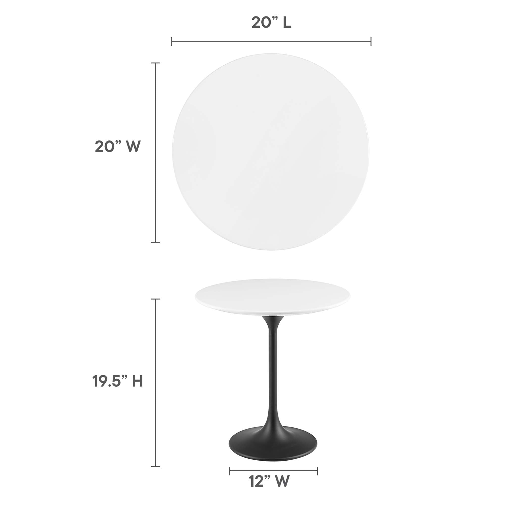 Modway Lippa 20" Round Wood Side Table