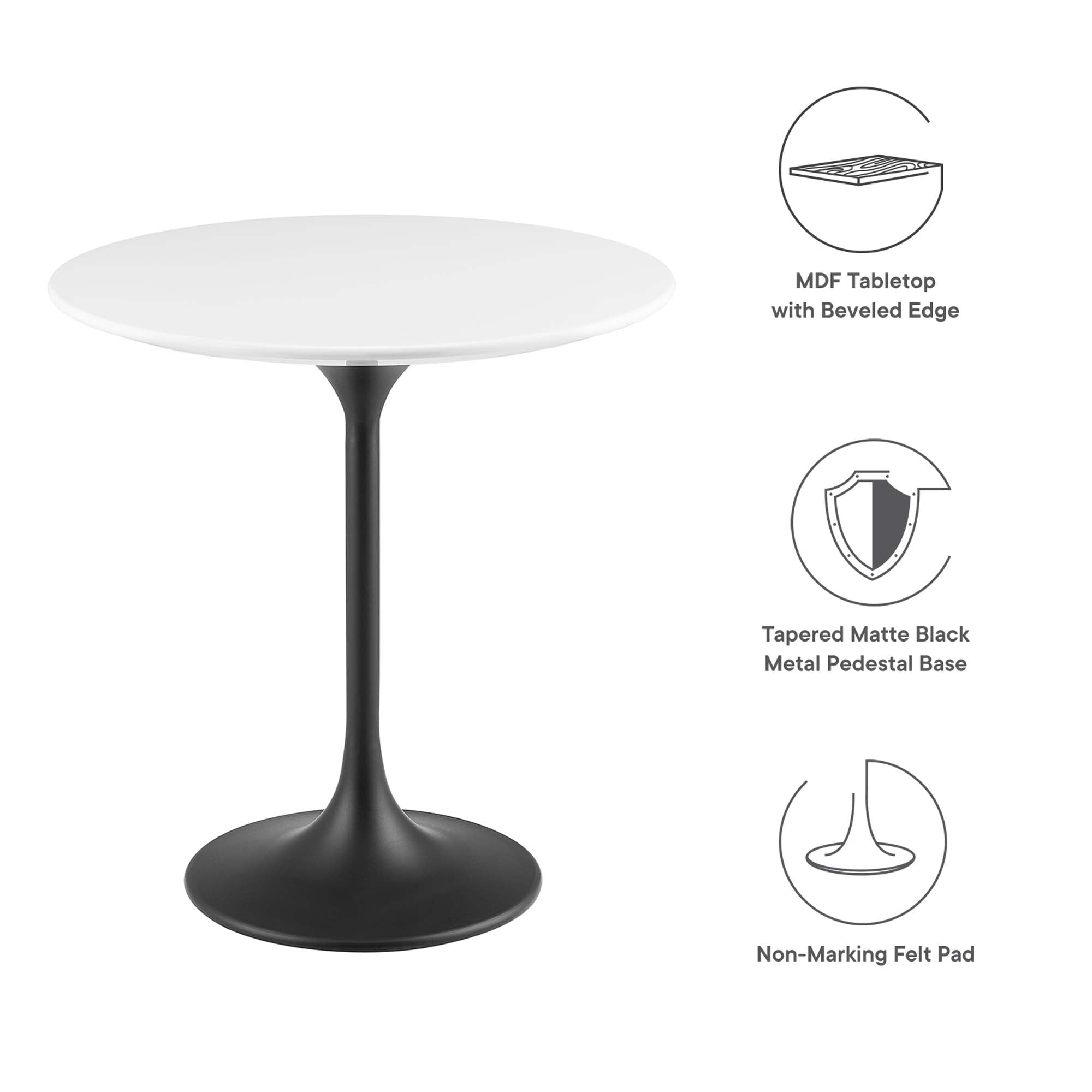 Modway Lippa 20" Round Wood Side Table
