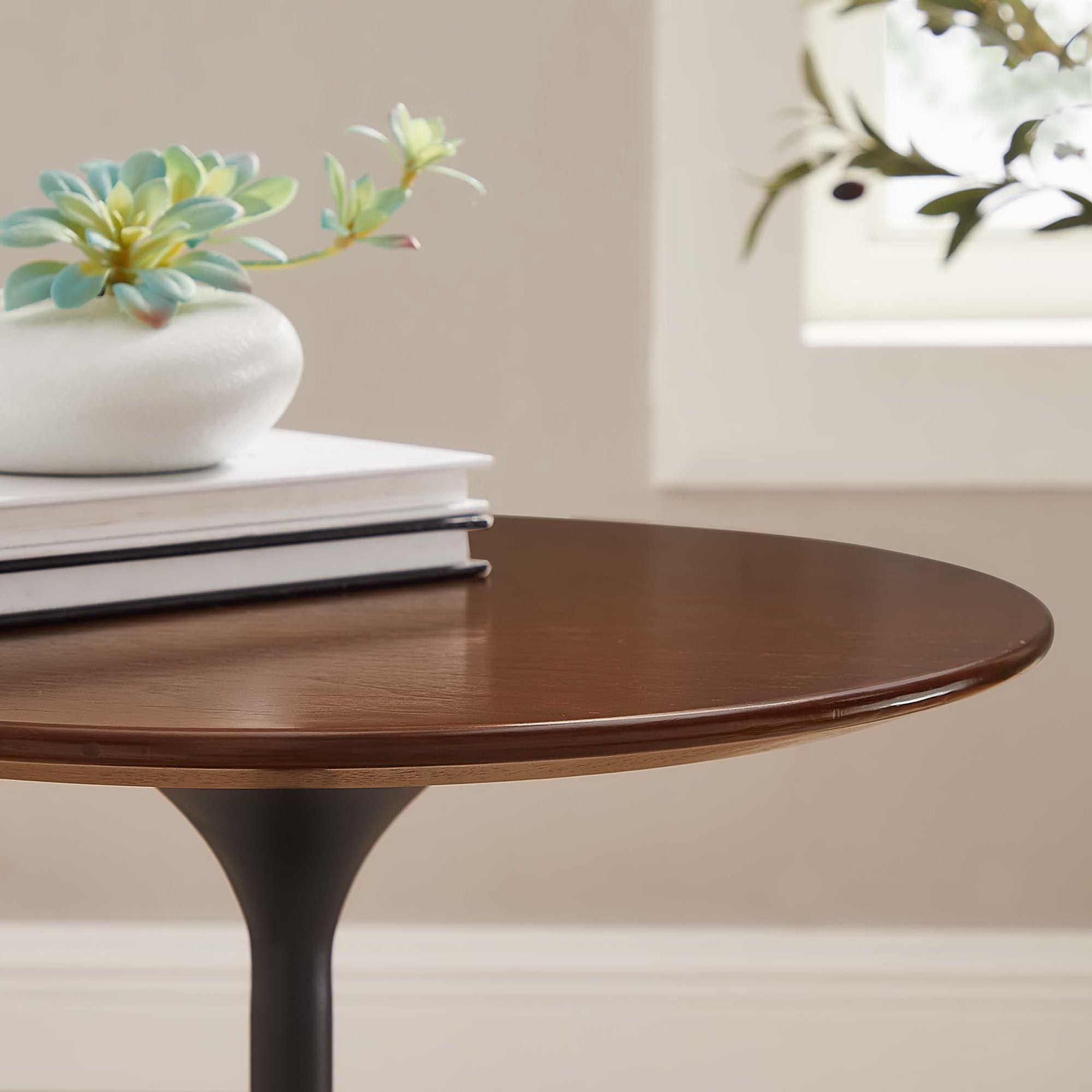 Modway Lippa 20" Round Wood Side Table