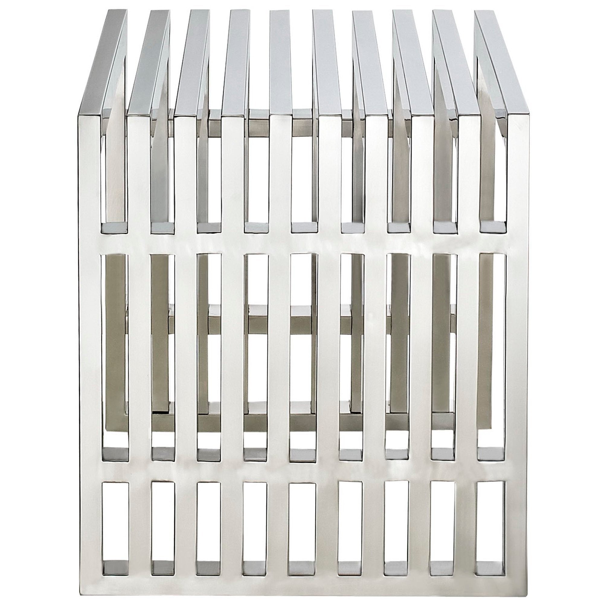 Modway Gridiron Small Stainless Steel Bench