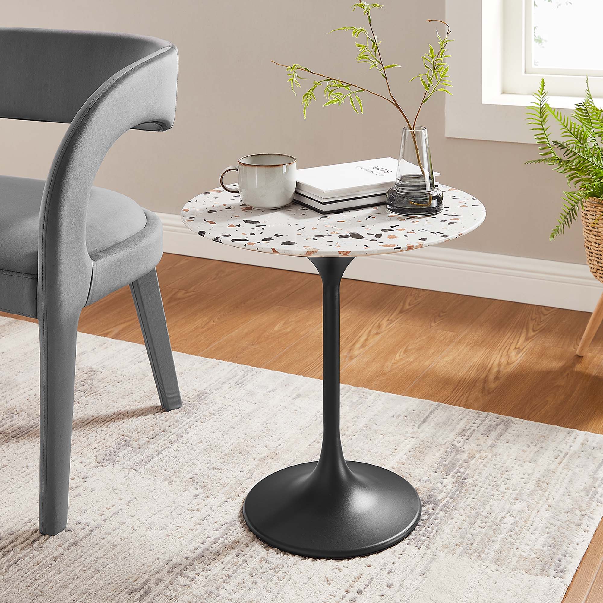 Modway Lippa 20" Round Terrazzo Side Table
