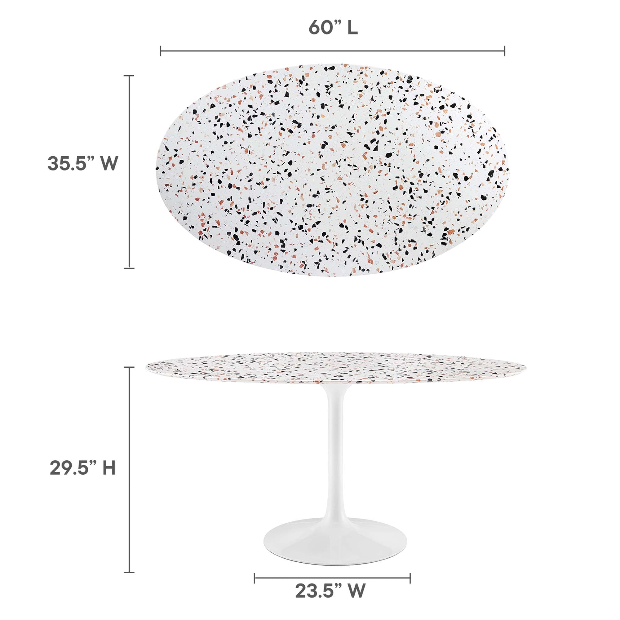 Modway Lippa 60" Oval Terrazzo Dining Table