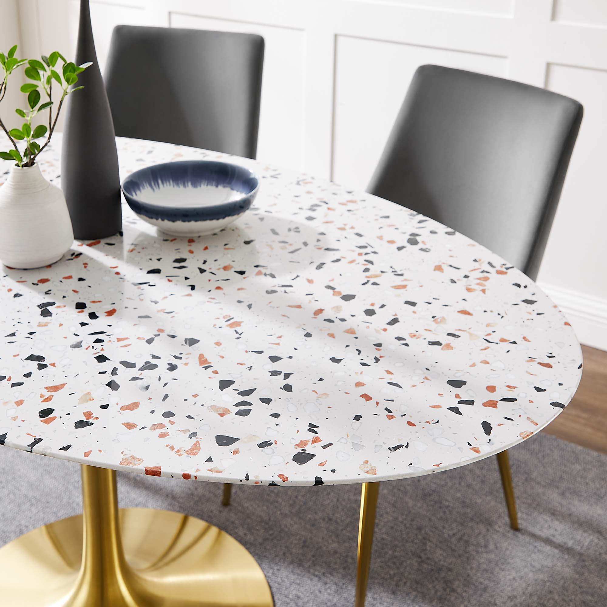 Modway Lippa 60" Oval Terrazzo Dining Table