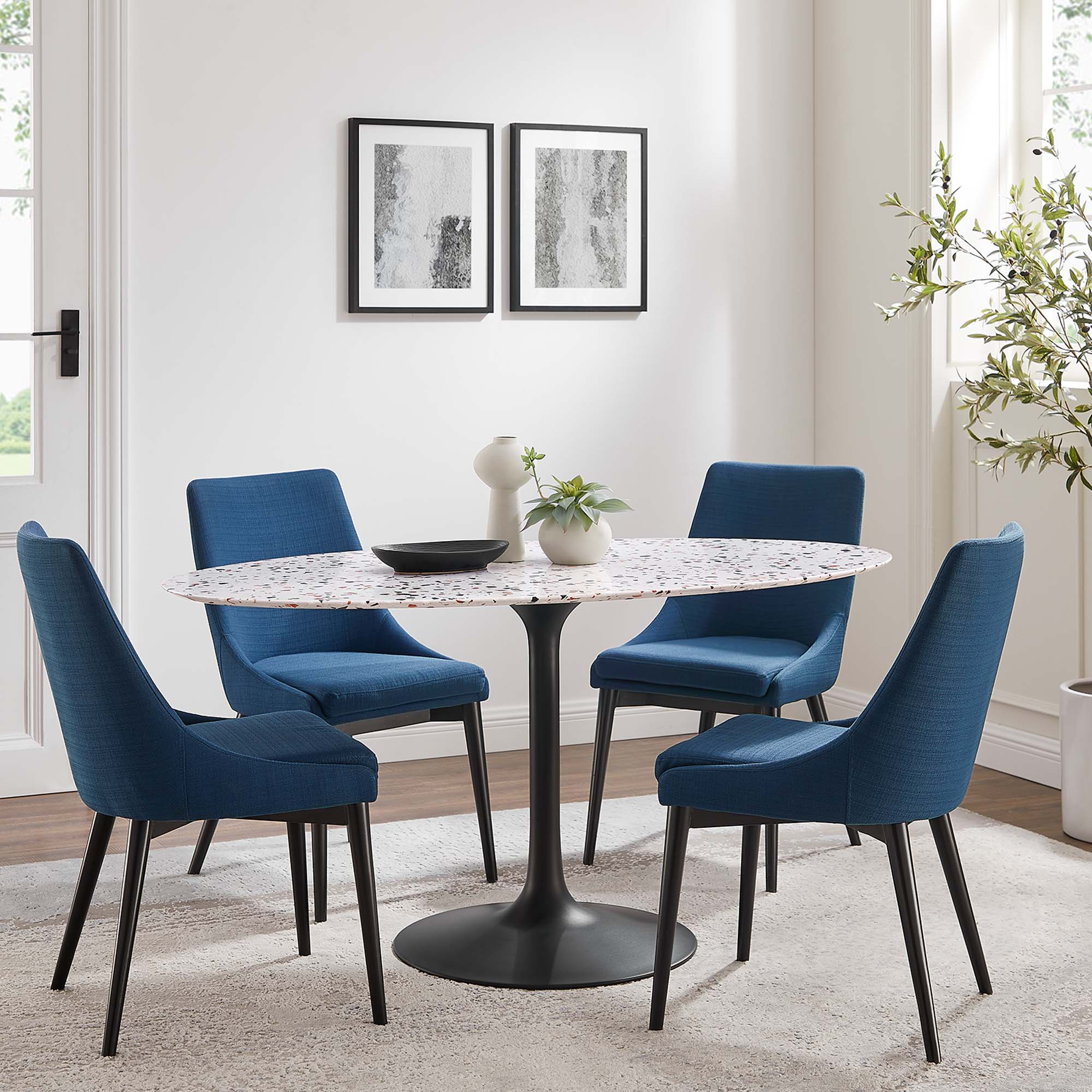 Modway Lippa 60" Oval Terrazzo Dining Table