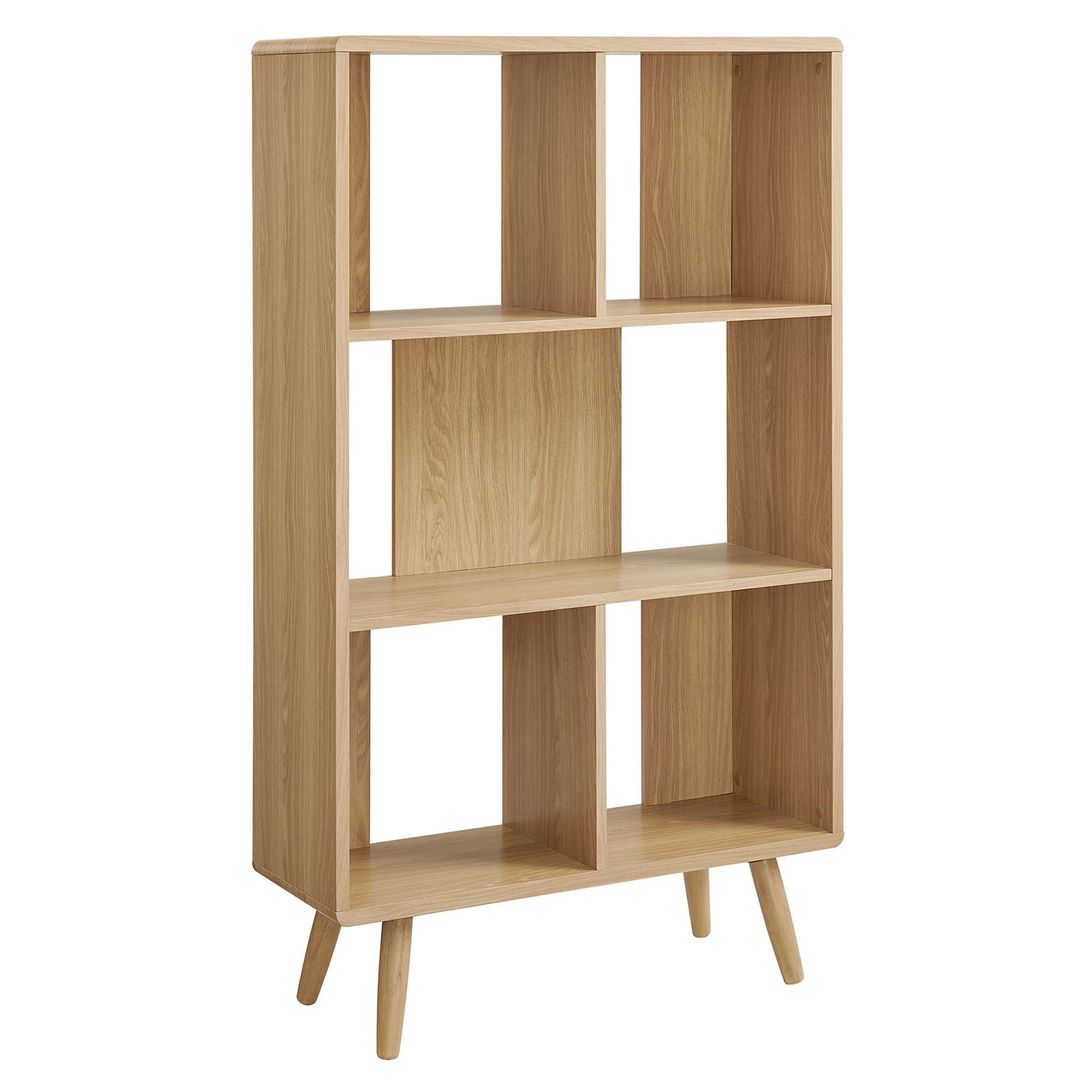 Modway Transmit 5 Shelf Wood Grain Bookcase