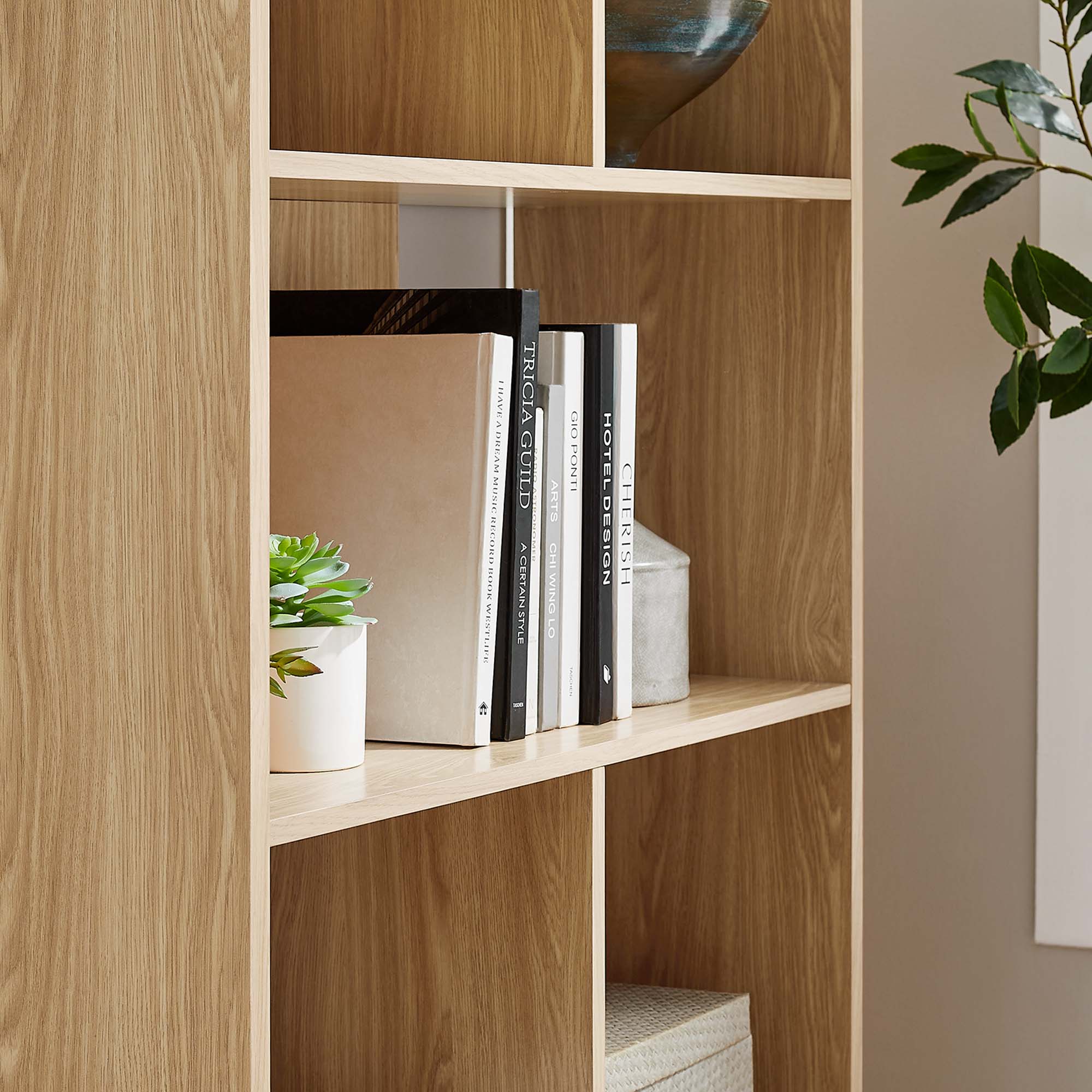 Modway Transmit 5 Shelf Wood Grain Bookcase