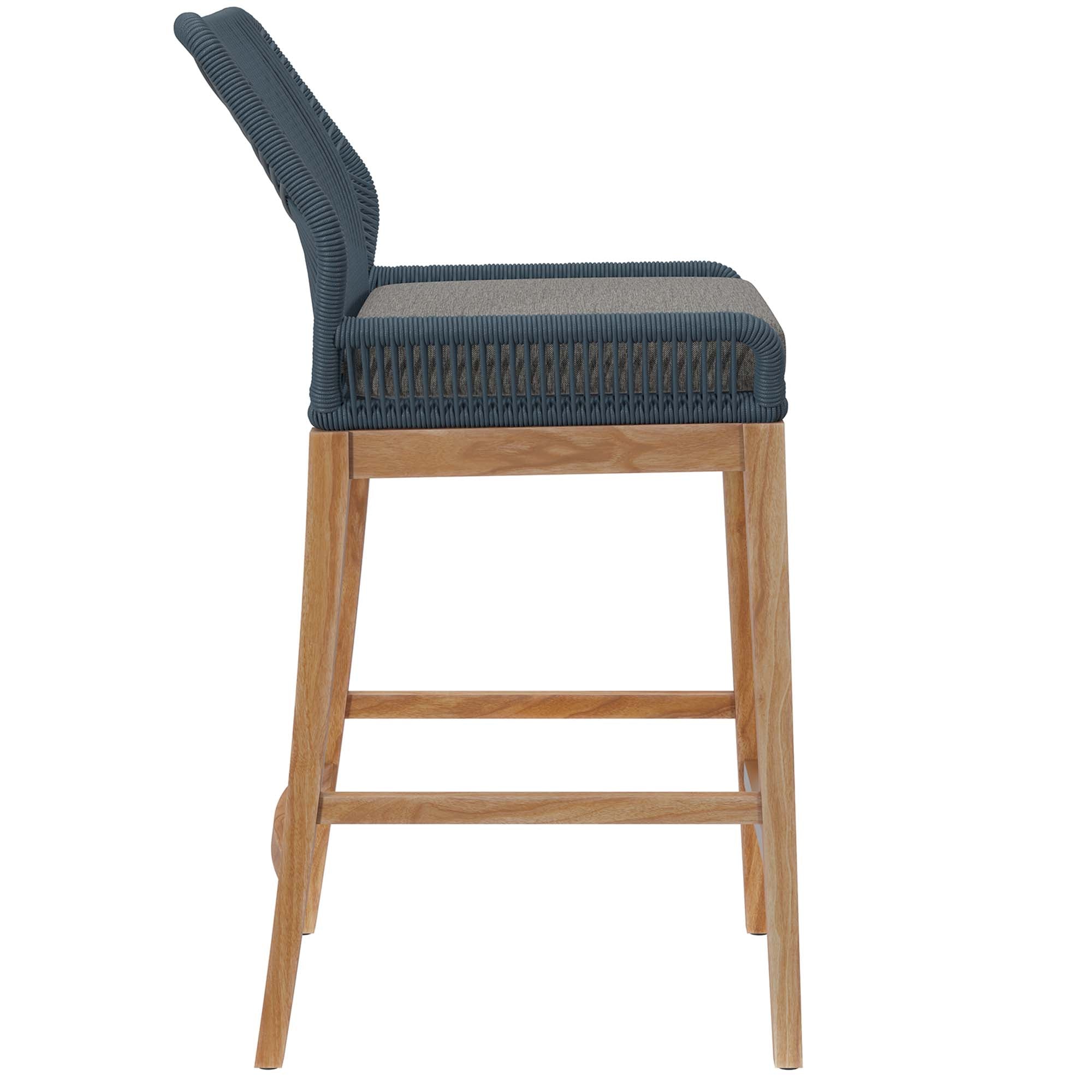 Modway Wellspring 3-Piece Outdoor Patio Teak Wood Bar Set