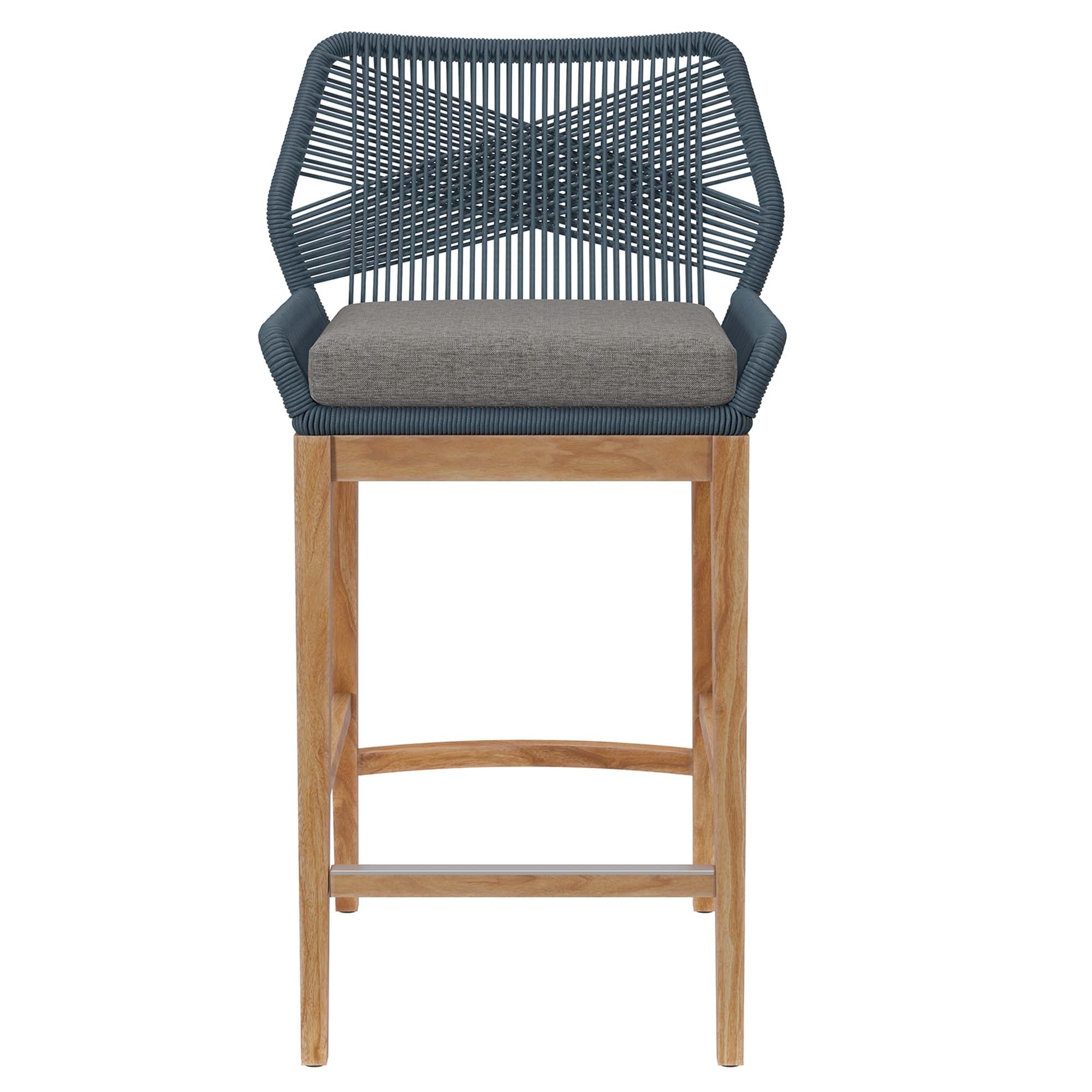 Modway Wellspring 3-Piece Outdoor Patio Teak Wood Bar Set