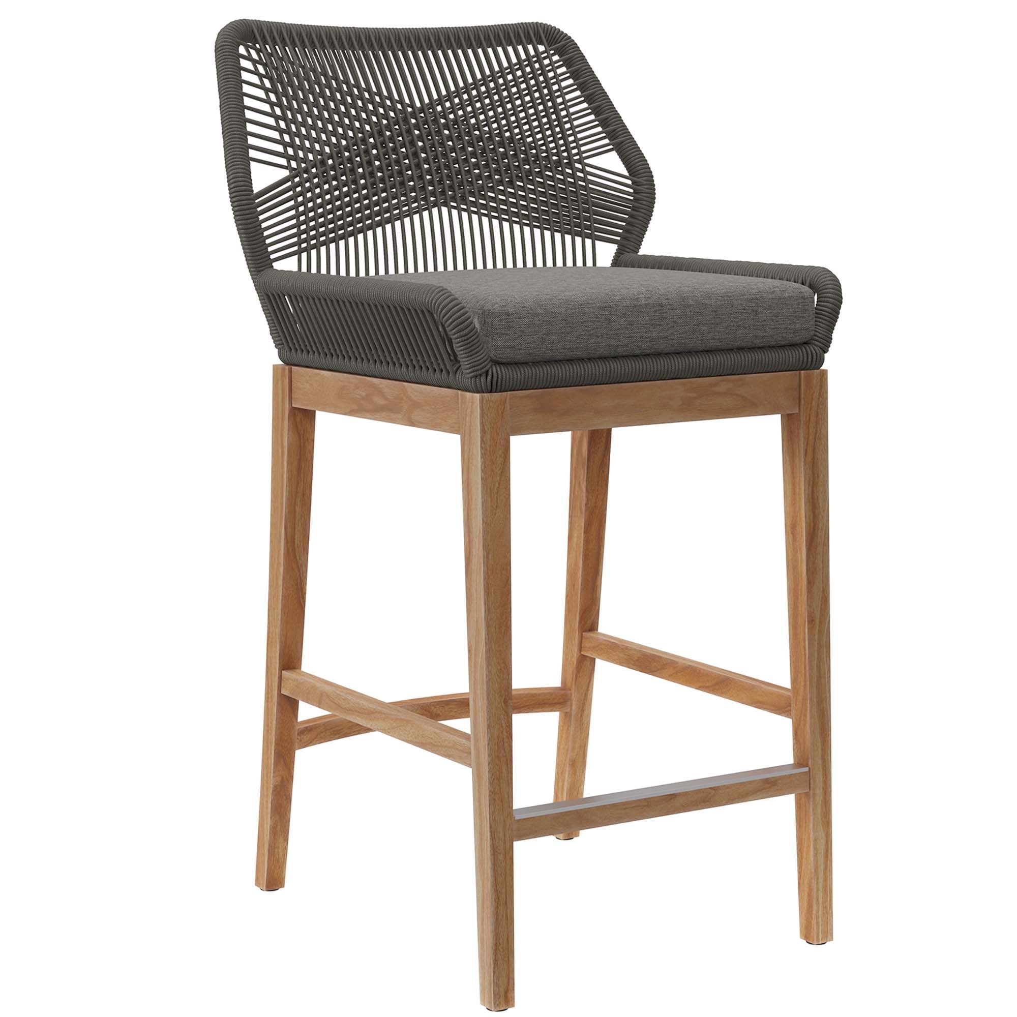 Modway Wellspring Outdoor Patio Teak Wood Bar Stool