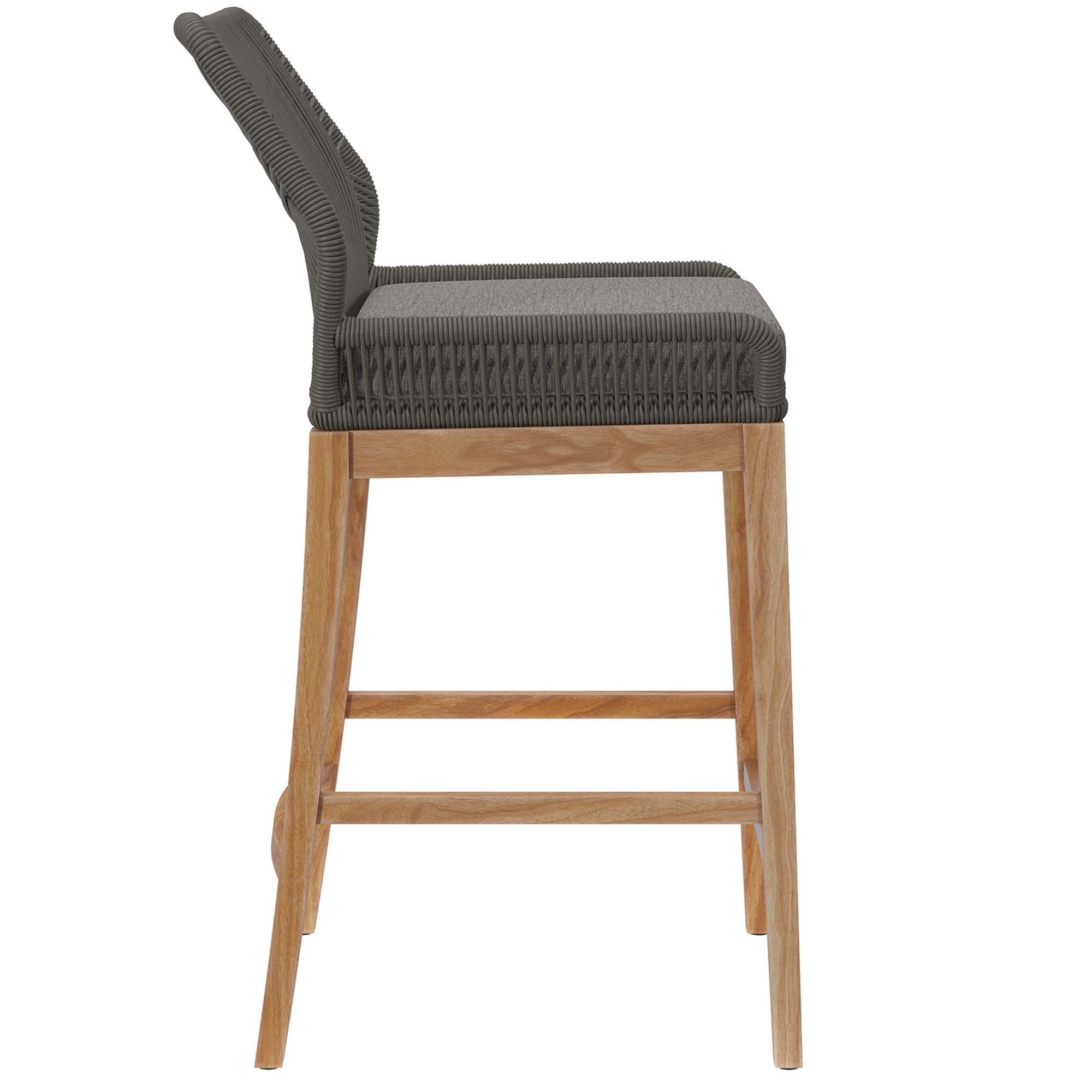 Modway Wellspring 3-Piece Outdoor Patio Teak Wood Bar Set