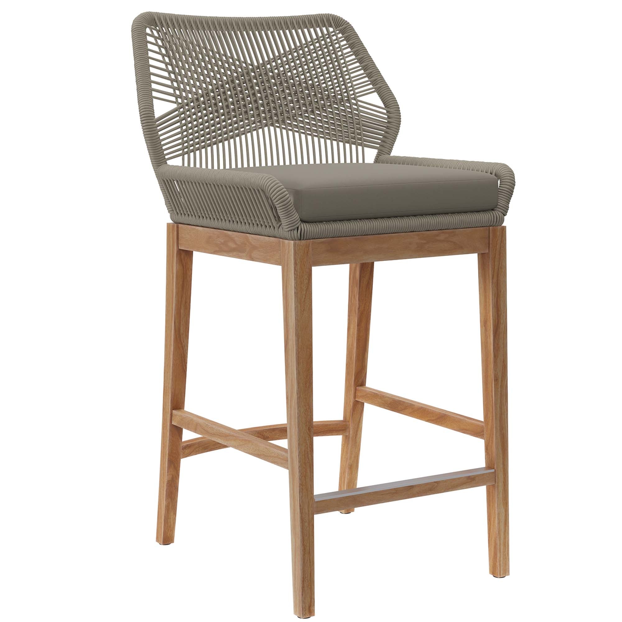 Modway Wellspring Outdoor Patio Teak Wood Bar Stool